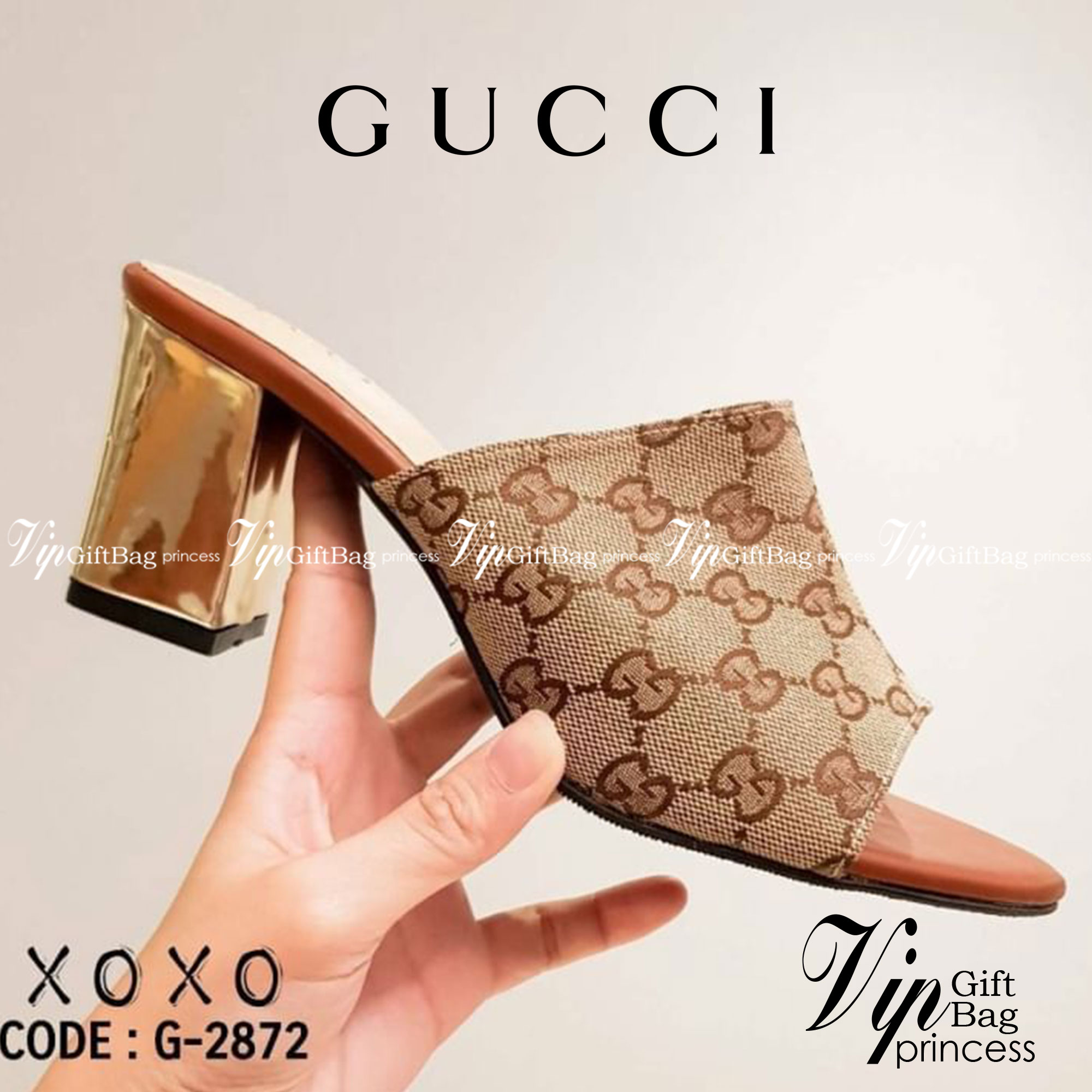 Gucci Shoes รองเท้างานสวม สวยหรู วัสดุผ้าลายแบรนด์ งานใส่สบาย ส้นแท่ง ห่อหนังกระจก เงา สวย แมทส์ชุดง่าย ดูสง่า สวยหรูเวลาจับแมทส์ชุด