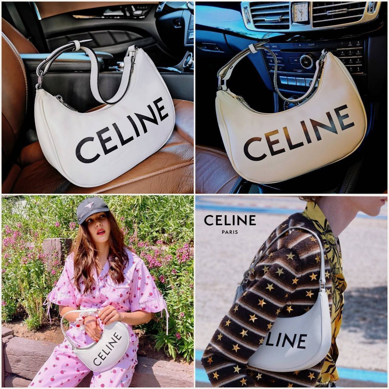 CELINE SHOULDER BAG VIP GIFT WITH PURCHASE (GWP) พรีเมี่ยมกิ๊ฟ Limited Edition จาก CELINE HAUTEPARFUME DUTYFREE COUNTER ดีไซน์ยอดนิยมหนังนิ่มสวยอยู่ทรงเปิดปิดด้วยซิปอะไหล่เงิน ภายในโล่งกว้างมีช่องเล็กสามารถใส่มือถือกระเป๋าสตางค์ใบยาวของใช้ได้จุ หูหิ้วหนัง