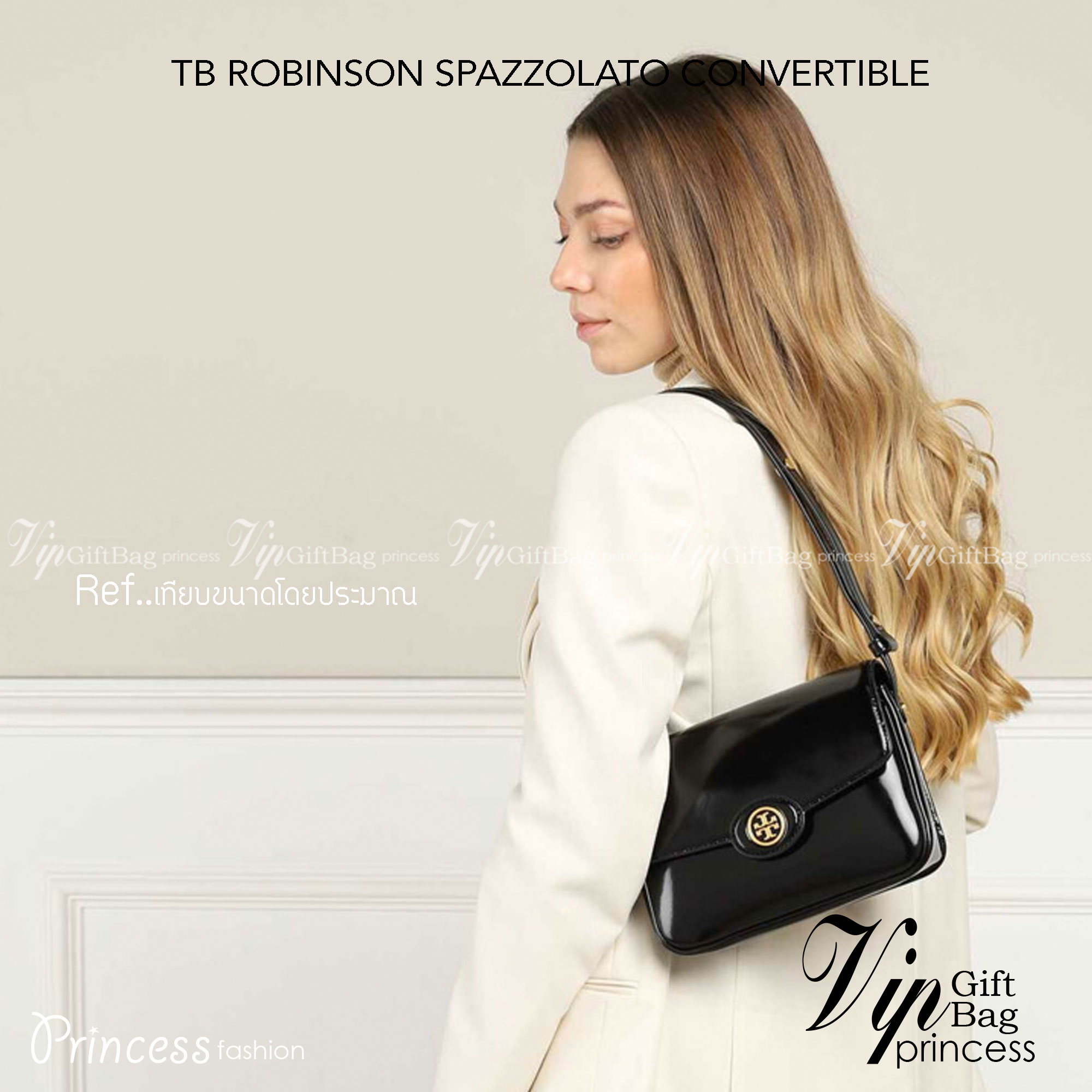 TORY BURCH ROBINSON SPAZZOLATO CONVERTIBLE SHOULDER BAG คอลเลคชั่นใหม่ สวยก่อนใคร ในราคาสุดคุ้ม! กับกระเป๋าสะพายไหล่ ดีไซน์สุดหรู หนังแก้วเงาสวยคม สีผู้ดี รูปทรงใช้งานได้ทุกลุค