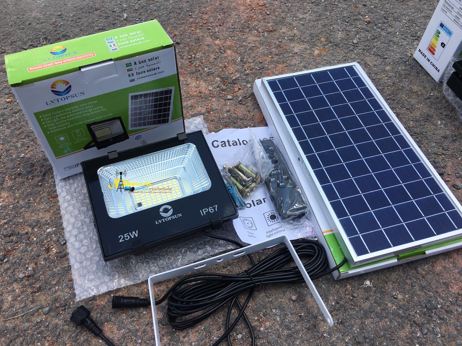 Spotlight Led ไฟโชล่าเซลล์ Solar Cell 25W 40W 60W 100W Light แสงสีขาว