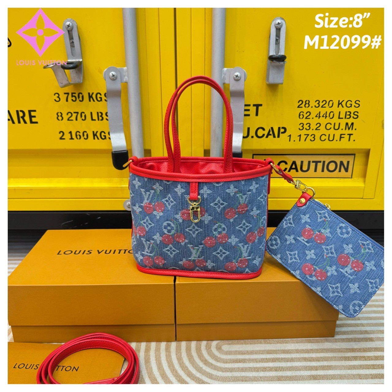 LV x TM - Neverfull Inside Out BB Bag Monogram cherry กระเป๋าสะพายทรงโท้ทใบเล็กน่ารัก กลับใช้งานได้ 2 ด้าน ดีไซน์ใหม่ล่าสุดก่อนใคร