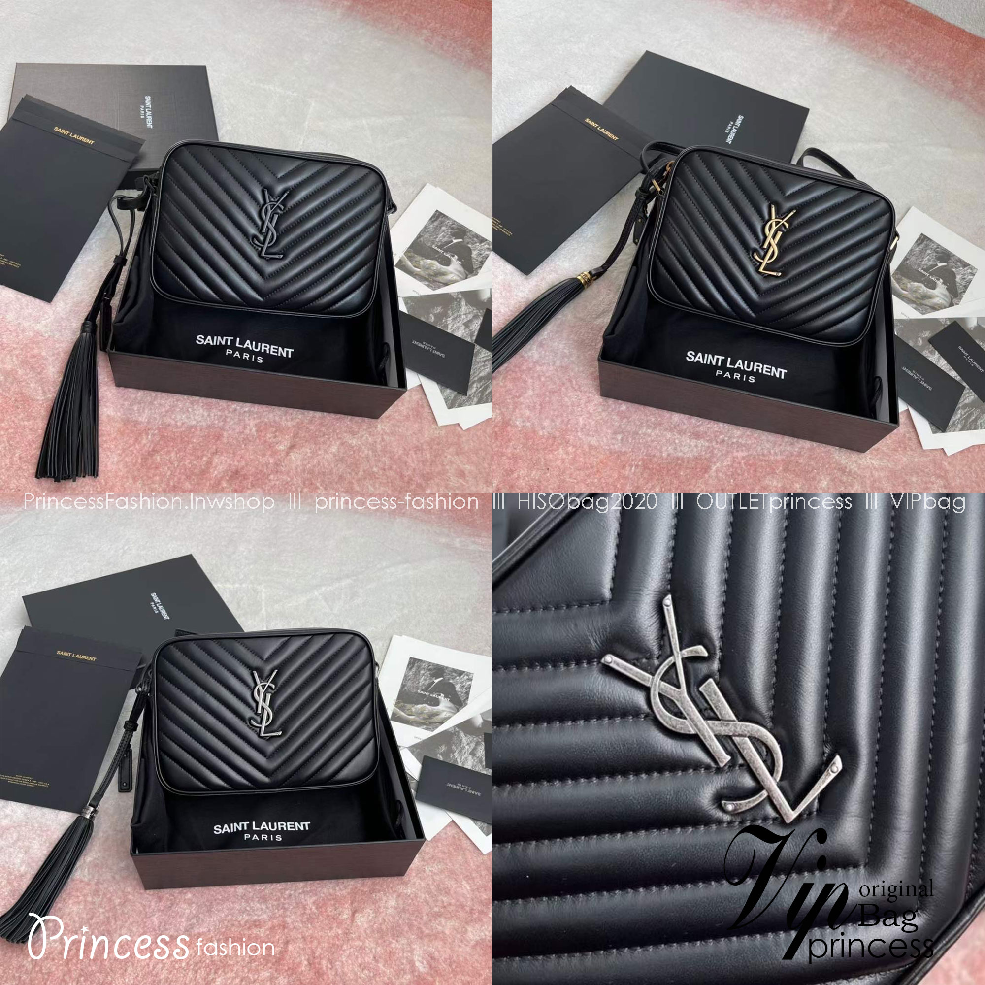 YSL LOU CAMERA BAG IN QUILTED LEATHER 23 cm กระเป๋าสะพาย เกรดหนังสวยเต็มใบ เกรดออริ 1:1 ใช้งานต่างประเทศได้