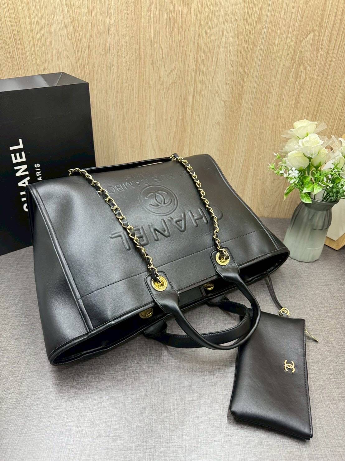 ORI หนังแท้ | Chanel Shopping Bag / Chanel Tote Bag กระเป๋าทรงโท้ทใบใหญ่ ภายในโล่งกว้าง จุของได้เยอะ งานหนังเต็มใบ สวยหรูหรา