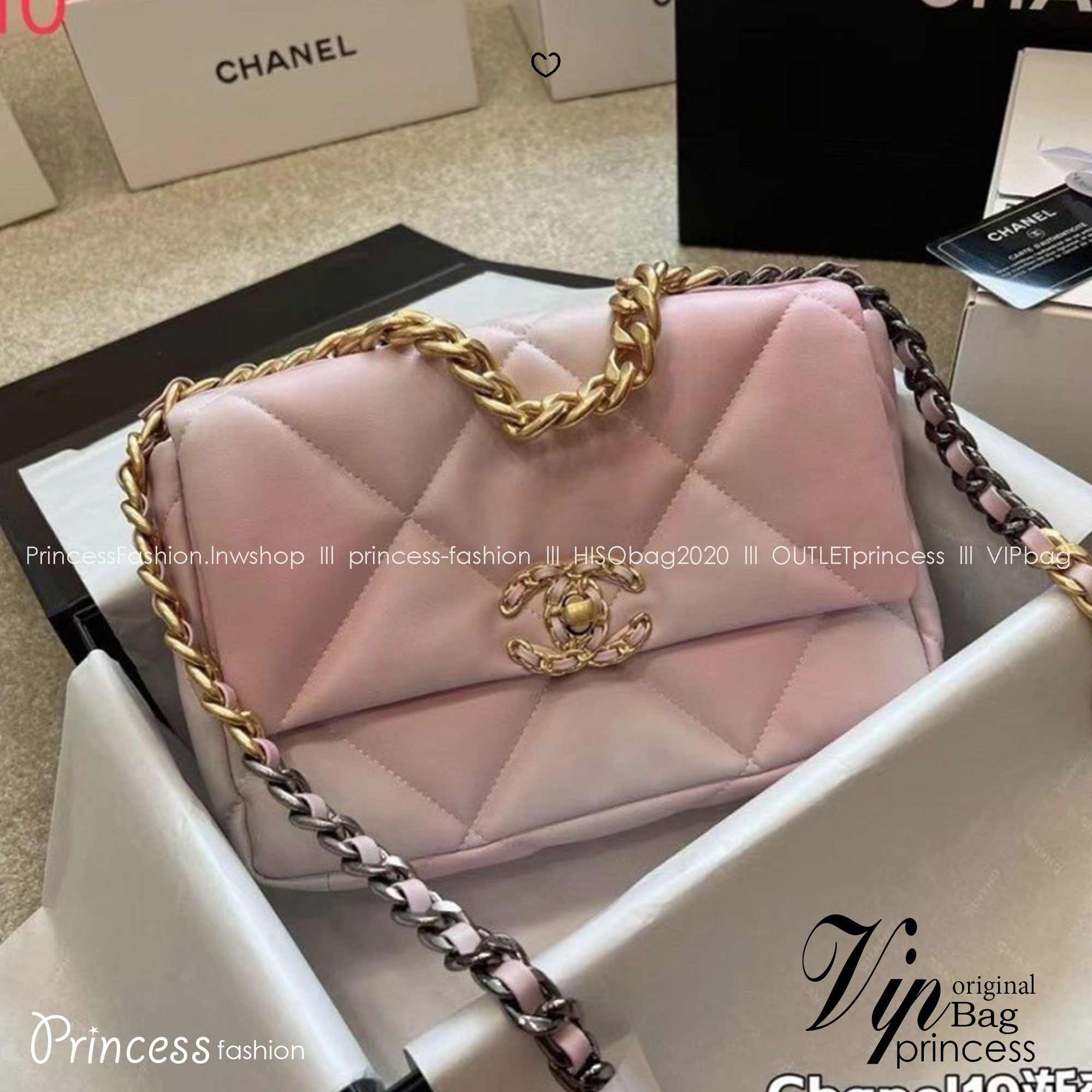 พร้อมส่ง 5 สี 8" 10" CHANEL 19 FLAP BAG กระเป๋าสะพายดีไซส์คลาสสิค หนังนิ่ม เงาขึ้นรูปสวย สายสะพายโซ่สองสีสลับหนัง