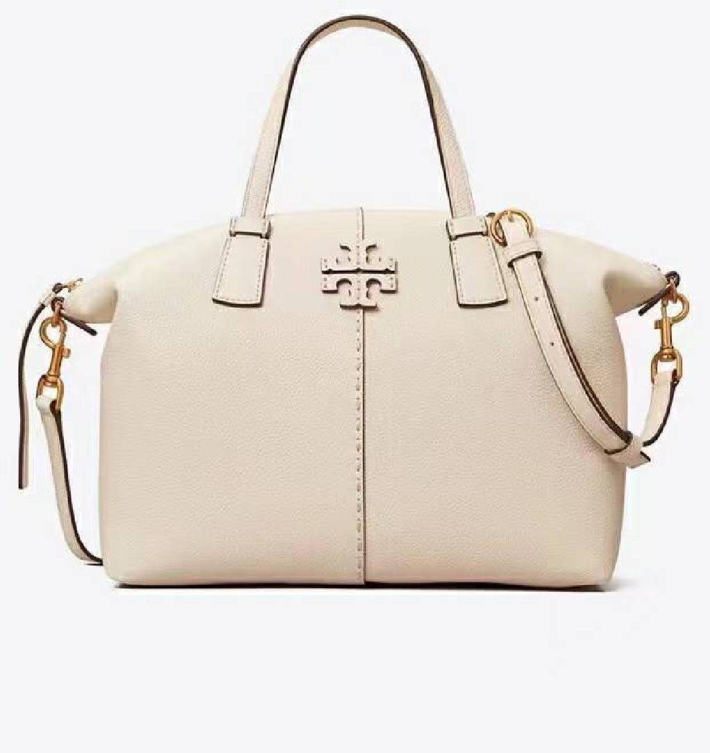 Tory Burch McGraw Top-Zip Satchel bag กระเป๋าสะพาย Crossbody ใบใหญ่ ทรงสวยสุดฮิต รุ่นใหม่ มาแรงที่สุดในตอนนี้!! วัสดุหนังแท้ สัมผัสนุ่มมือ หนังสวยสุดๆ