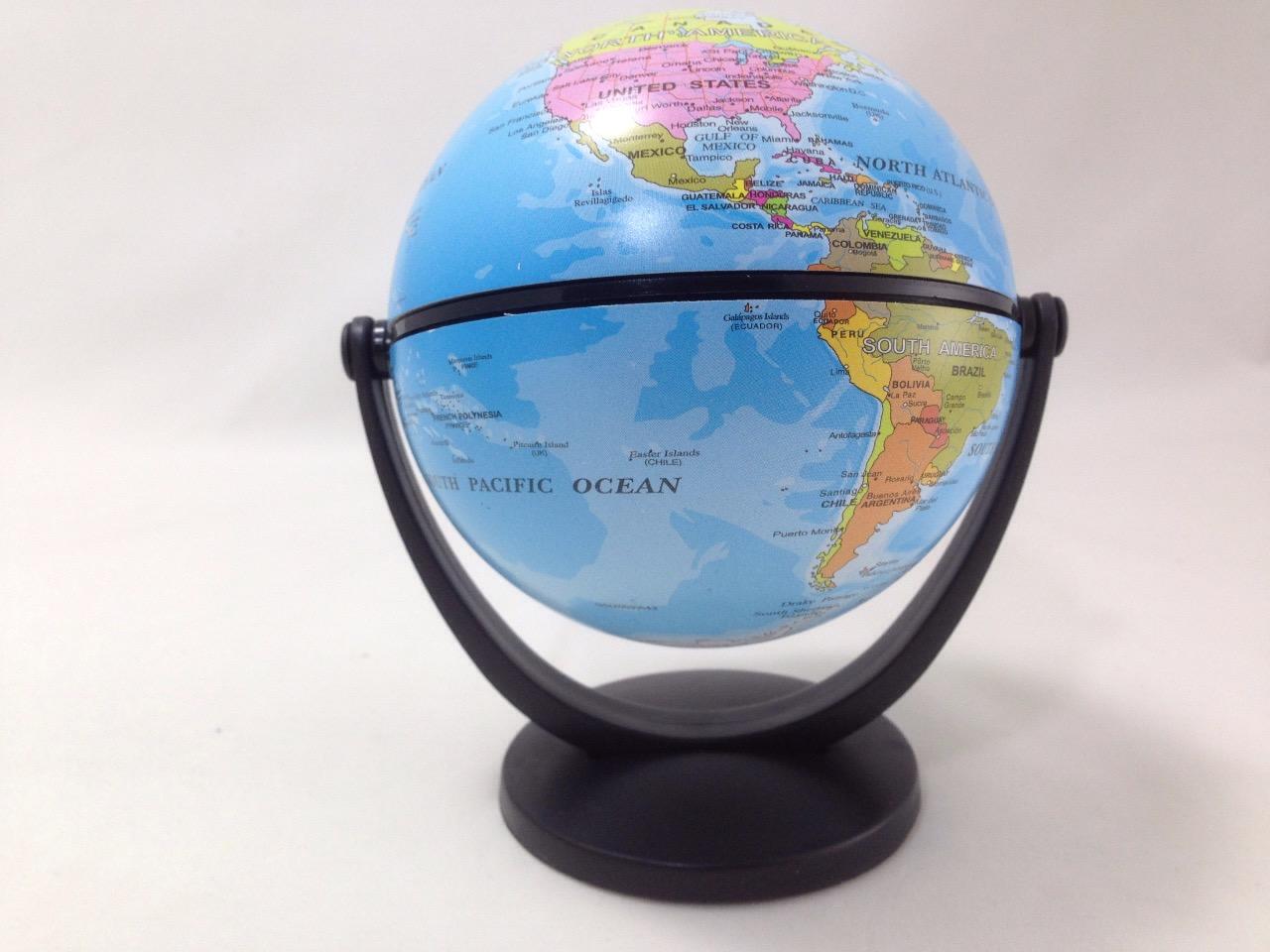 ลูกโลกจำลอง360 องศาสีฟ้า เส้นผ่่าศูนย์กลาง 10cm.