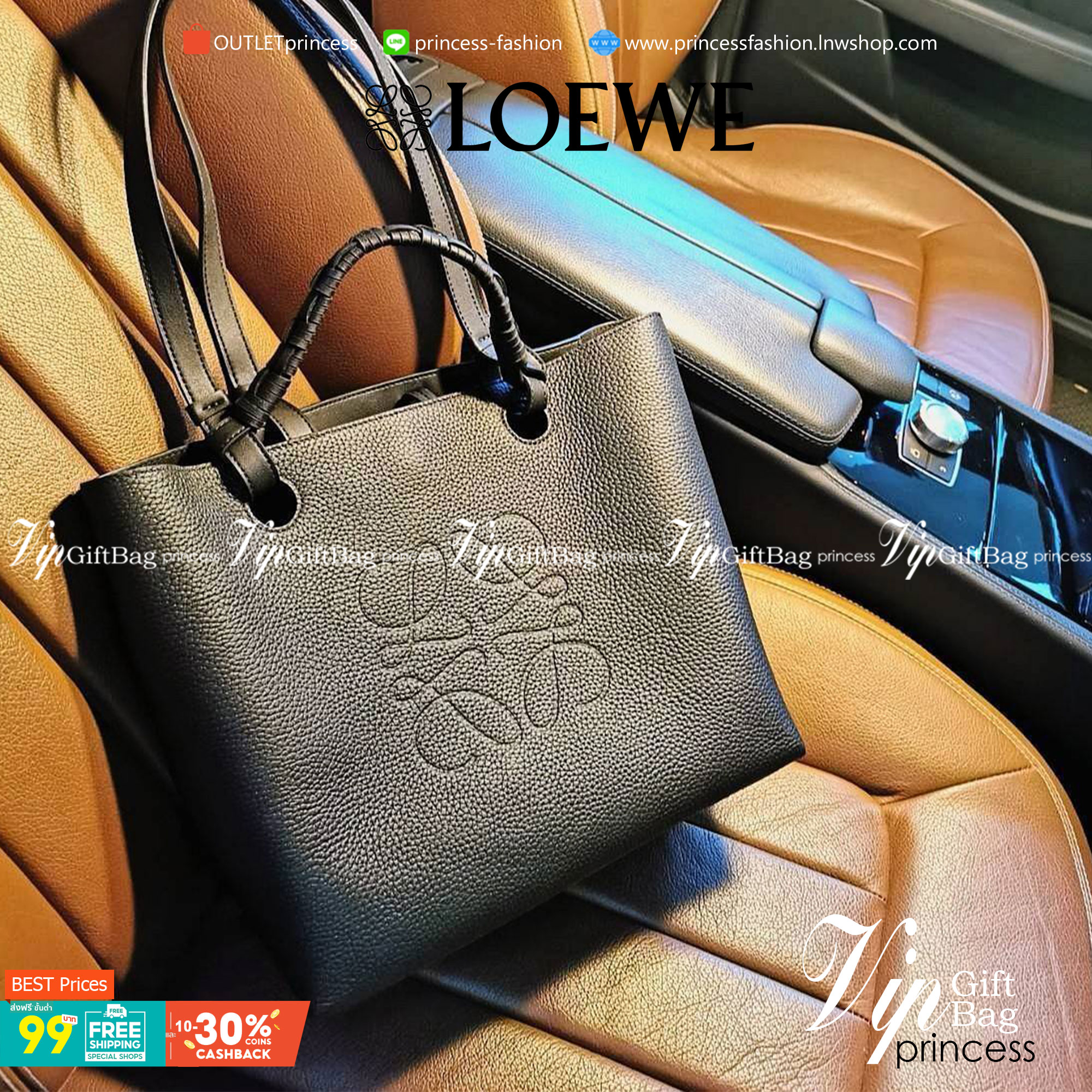 พร้อมส่งความสวย! Super Rare! ห้ามพลาด!✴️ LOEWE HANDLE & SHOULDER BAG VIP GIFT WITH PURCHASE (GWP) กระเป๋าหนังแท้พรีเมี่ยมกิ๊ฟ Limited จาก LOEWE PERFUME DUTYFREE รุ่น Rare items สุดๆวัสดุหนังแท้ Lambskin แบบนิ่มเทคเจอร์สวยดีไซน์สุดหรูคงเอกลักษณ์แบรน