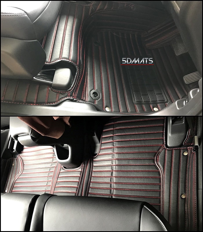 พรมปูพื้นรถยนต์5D TOYOTA REVO 4ประตู พรม5D ลายตรง เต็มคัน 3ชิ้น
