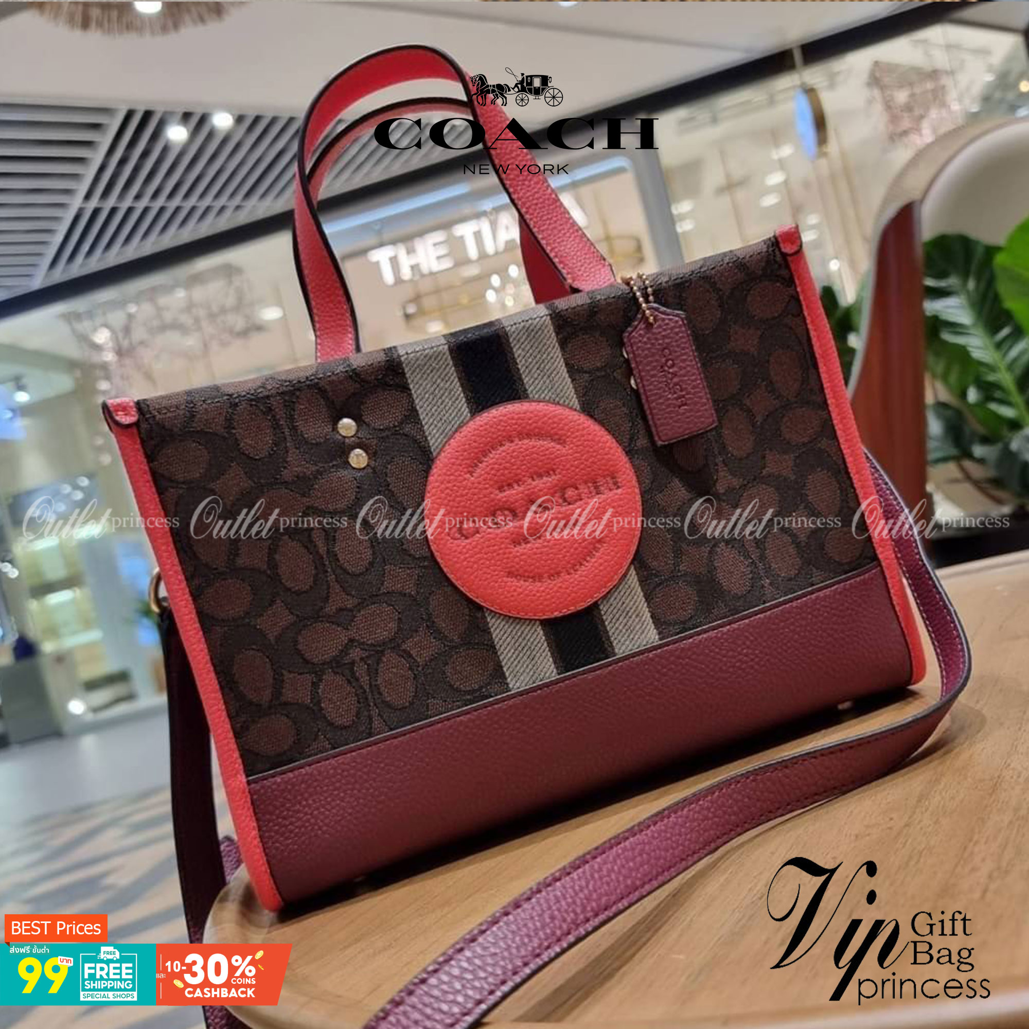 ใบใหญ่ COACH 4113 DEMPSEY CARRYALL IN SIGNATURE JACQUARD WITH STRIPE AND COACH PATCH ใบใหญ่ จุใจ คอลเลคชั่นใหม่ สีที่สาวๆรอคอย สวยคม ละมุนและมีความหรูในตัว กับกระเป๋าทรงโท้ท ไซส์ใหญ่ที่สามารถจุของได้แบบไม่ต้องกังวล ฟังก์ชั่นการใช้งานสะดวกที่สุด มีทั้งสายค