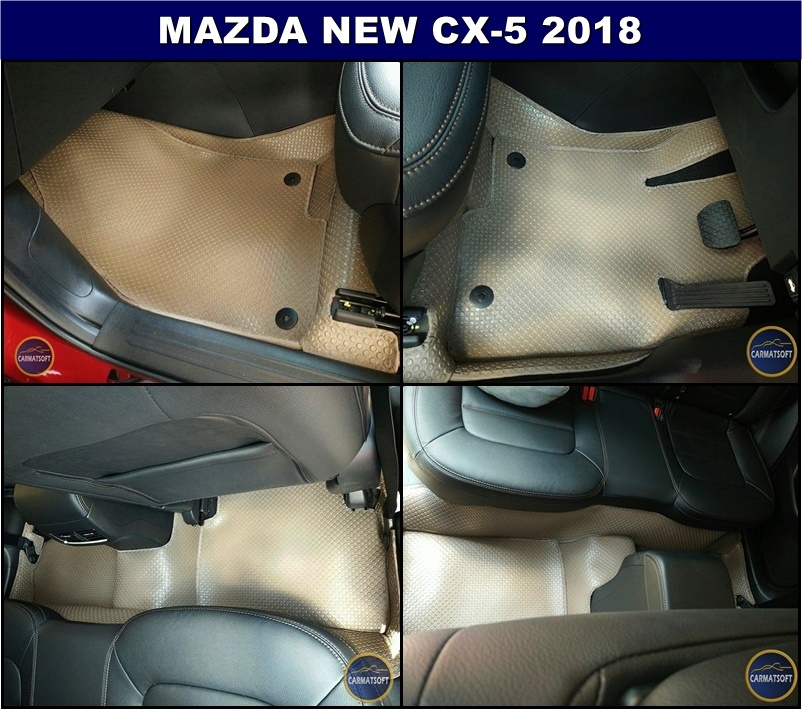 ยางปูพื้นรถยนต์ MAZDA CX-5 ปี2017-2023 พรมกระดุมเม็ดเล็กpvc สีน้ำตาล เต็มคันภายในห้องโดยสาร
