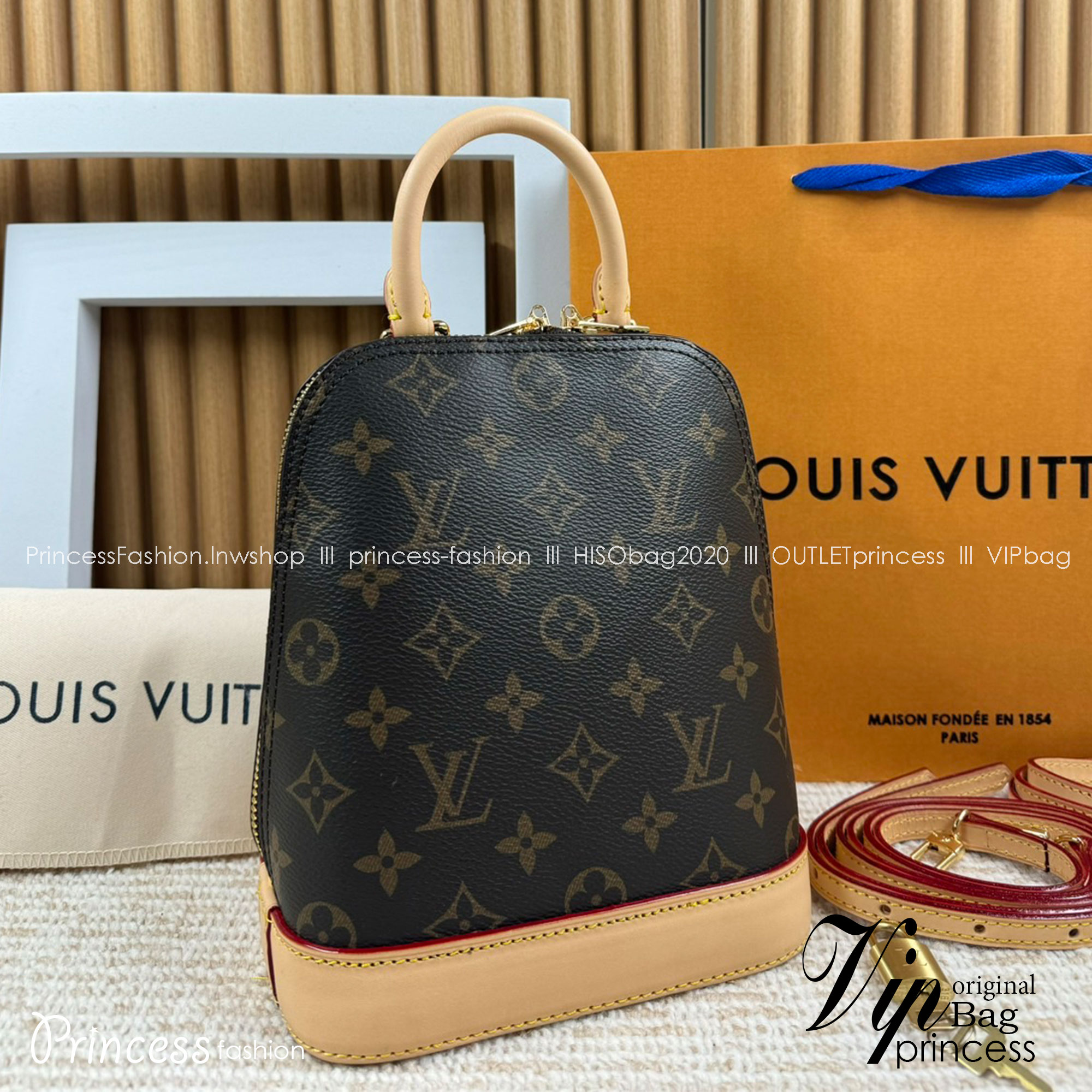 LV Alma Backpack Monogram Canvas กระเป๋าสะพายเป้ลายโมโนแกรม เกรดออริ 1:1