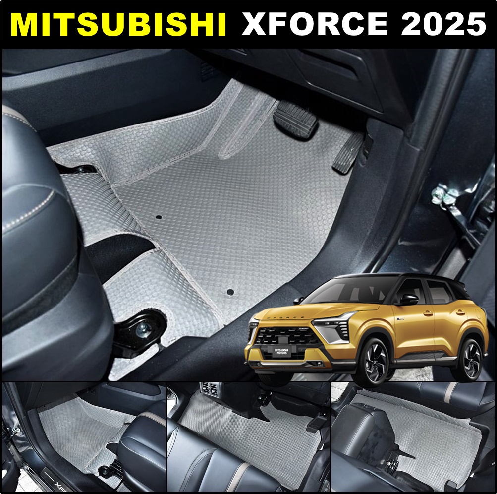 ยางปูพื้นรถยนต์ MITSUBISHI XFORCE HEV 2025 ลายกระดุมเม็ดเล็ก PVC เข้ารูป เต็มคัน