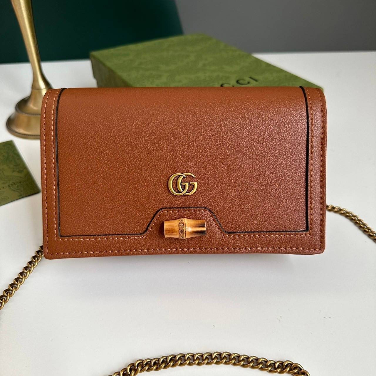 Gucci Diana mini bag with bamboo เกรดออริจินอล Gucci wallet on chain กระเป๋ามินิกุชชี่พร้อมสายโซ่ ภาพถ่ายจากงานขายจริง ใช้งานต่างประเทศได้