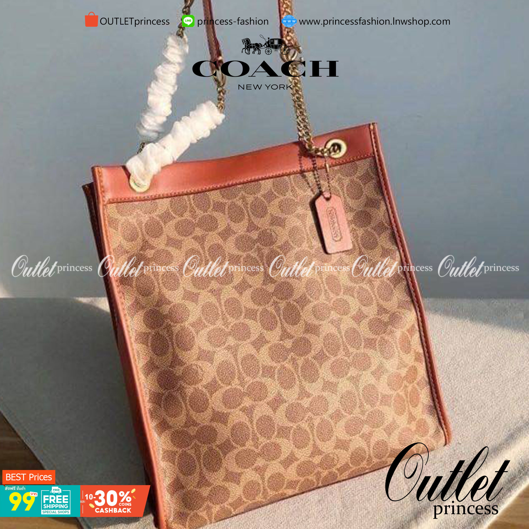 Coach women totes bag C6620 คอลเลคชั่นใหม่ล่าสุด กระเป๋าสะพายทรงโท้ท ดีไซน์คลาสสิคใช้งานได้บ่อยหลากหลายโอกาส ภายในกระเป๋าเป็นช่องโล่ง ใส่ของสำคัญได้ครบ สายสะพายหนังสลับโซ่ อัพความหรูไปอีก สะพายใบนี้บอกเลยว่าไม่ซ้ำใคร ถ่ายรูปสวย ไปเที่ยวคาเฟ่ชิคๆ รับรองได้
