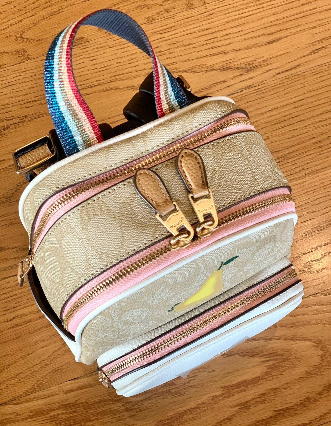 COACH MINI COURT BACKPACK IN SIGNATURE WITH PEAR ((c8258)) 🌈สวยกันก่อนใคร วางน้องไม่ลงเลยจริงๆค่าา😍 พร้อมส่ง! กับกระเป๋าสะพายหลังแบบมีหูหิ้วในตัว บอกก่อนเลยว่าหนังของน้องทั้งนิ่ม ทั้งสวย อย่างดีเลยค่ะ