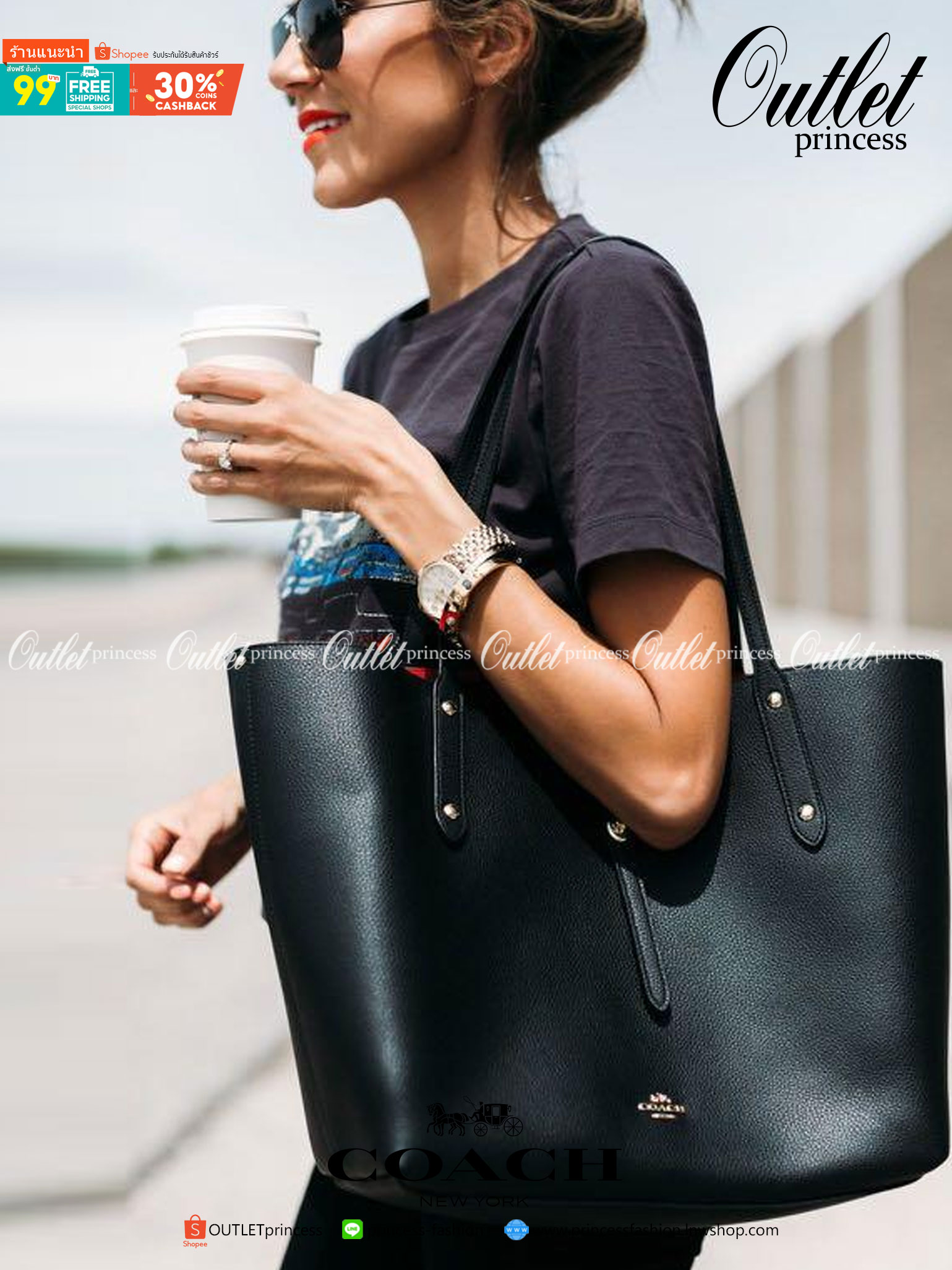 COACH MARKET TOTE กระเป๋าถือใบใหญ่ทรง TOTE ทรงกระเป๋าสวยหรู กระเป๋าใบใหญ่ใส่ของได้เยอะ Tote bag อีกหนึ่งรุ่นฮิต ให้พื้นที่จุของกว้างขวาง เชื่อว่าต้องเคยผ่านตาสาว ๆ มาก่อนแน่นอนค่ะ เพราะเป็นกระเป๋าที่ใช้งานง่าย สะพายไหล่ไปได้ทุกที่ ทุกโอกาส ด้วยขนาดของกระเ