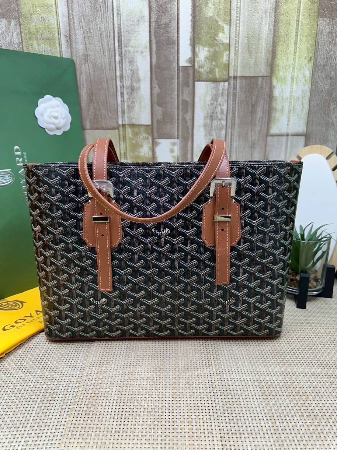 7 สี ORI หนังแท้ | GOYARD Goyardine Sac Marie Galante 35cm / Goyard Tote Bag กระเป๋าสะพายทรงโท้ท พร้อมหูจับใช้งานง่าย ภายในโล่งกว้าง หรูหราลงตัว