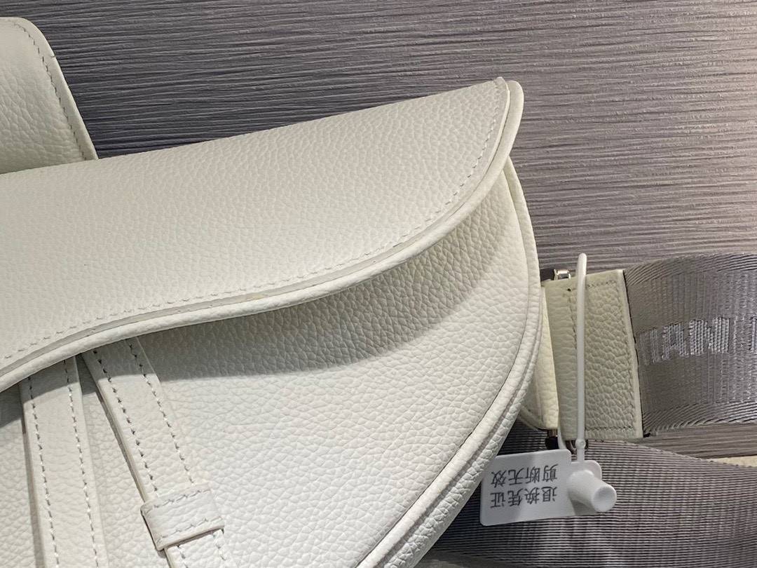 VIP 】หนังแท้ CHRISTIAN DIOR SADDLE BAG White Grained Calfskin