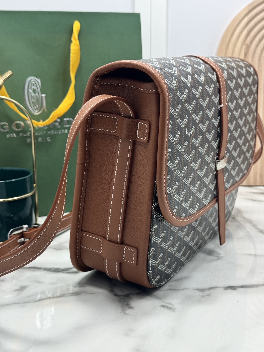 ORI | สลับแท้ GOYARD Belvedere MM Bag 29cm กระเป๋าสะพายทรงแมสเซ็นเจอร์แบรนด์หรูสัญชาติฝรั่งเศส หนังแท้ แคนวาสแท้อย่างดี