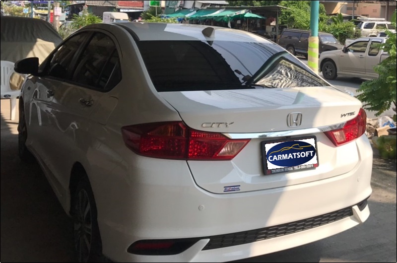 พรมดักฝุ่นไวนิล HONDA CITY 2014-2019 รีดขอบสีดำ เต็มคัน เข้ารูป