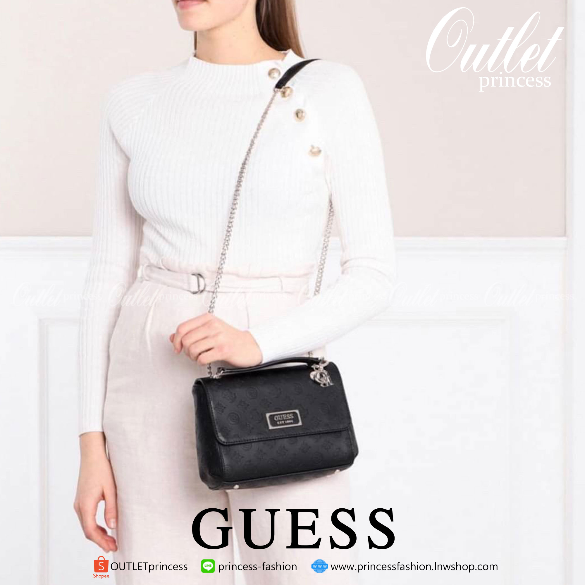 GUESS HANDBAG กระเป๋าสะพายรุ่นใหม่จาก Guess factory รุ่นนี้สามารถสะพายได้ทั้งสายคู่และสายเดี่ยว
