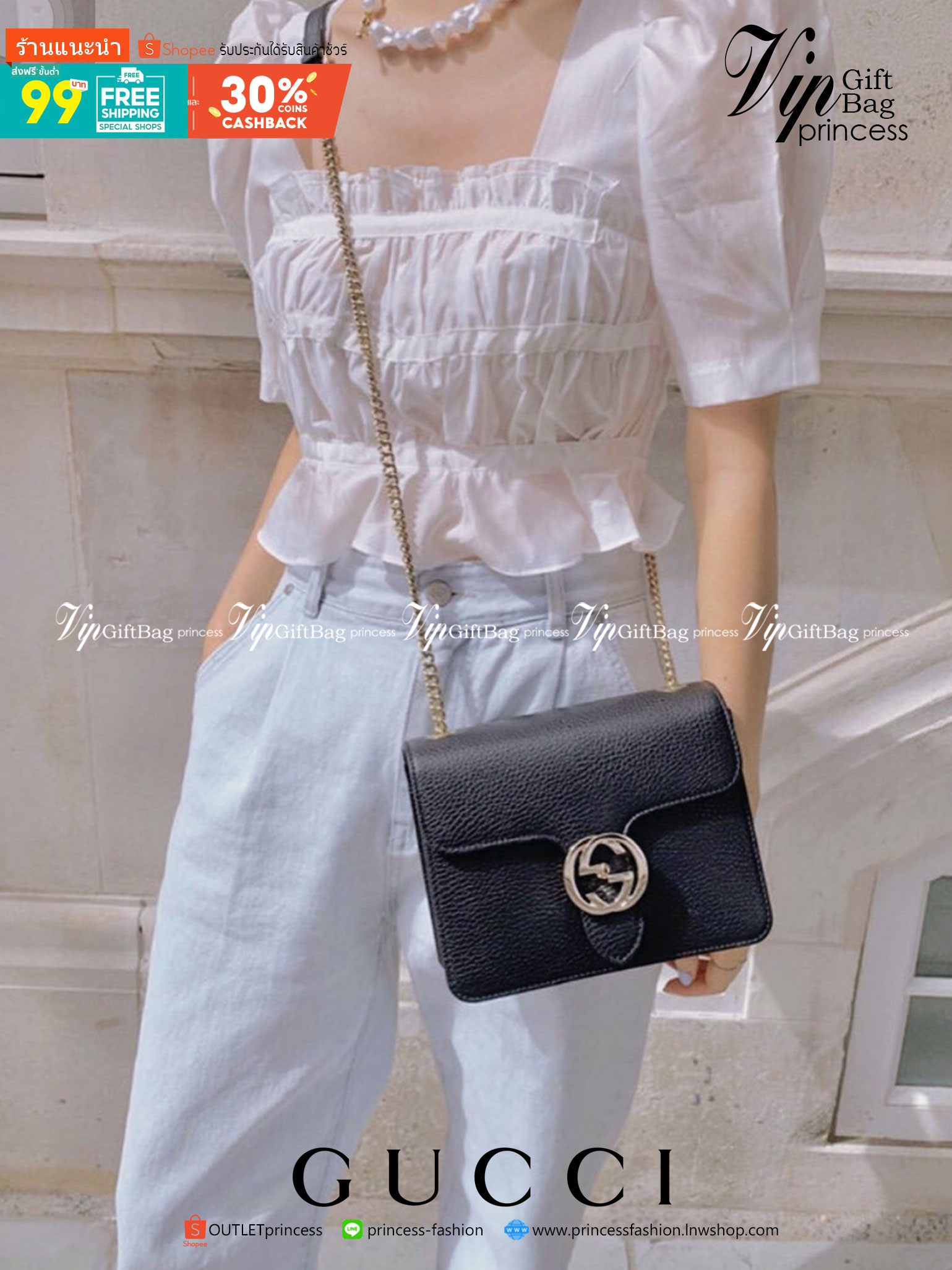 VIP GIFT 】หนังแท้ GUCCI Interlocking G Shoulder Bag กระเป๋าสะพายไหล่/ข้าง ดีไซน์ได้อย่างมีสไตล์ ดูมีสเน่ห์ด้วยโทนสีดำสุดคลาสสิก ใบนี้แมทช์ได้กับทุกลุค เท่ๆ casual หรูหรา มีช่องแบ่งสัดส่วนสวยงาม สาวๆขี้เบื่อขอแนะนำใบนี้เลยจ้า ลูกเล่นเยอะมาก เปลี่ยนสไตล์ได้