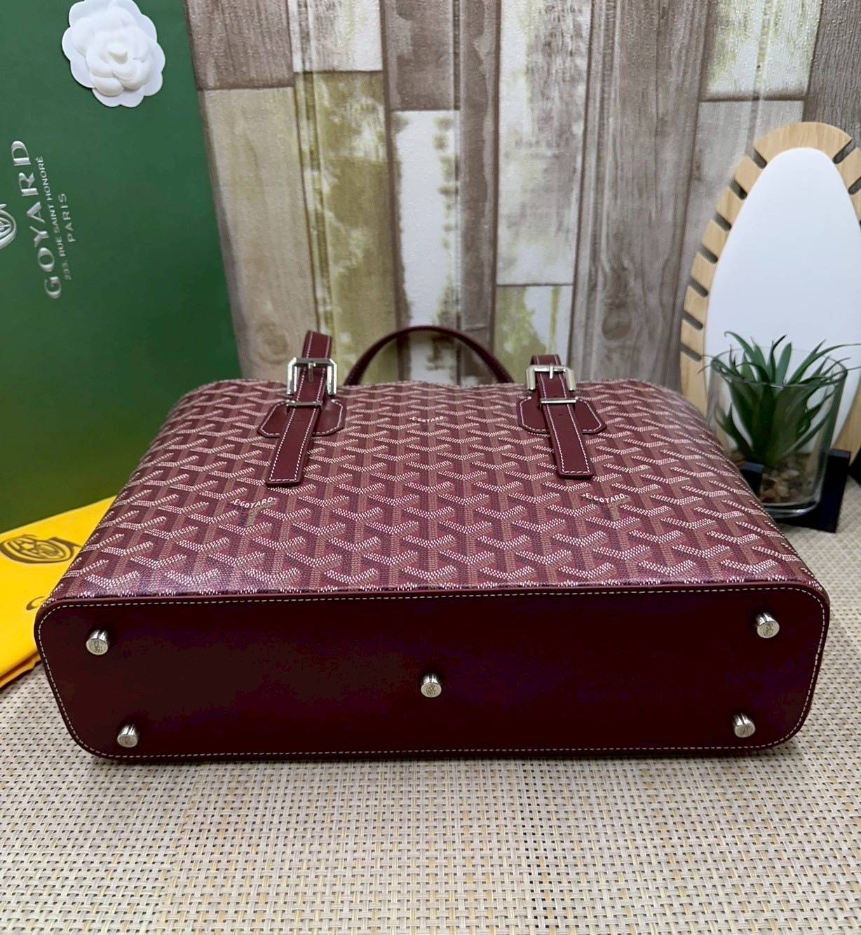 7 สี ORI หนังแท้ | GOYARD Goyardine Sac Marie Galante 35cm / Goyard Tote Bag กระเป๋าสะพายทรงโท้ท พร้อมหูจับใช้งานง่าย ภายในโล่งกว้าง หรูหราลงตัว