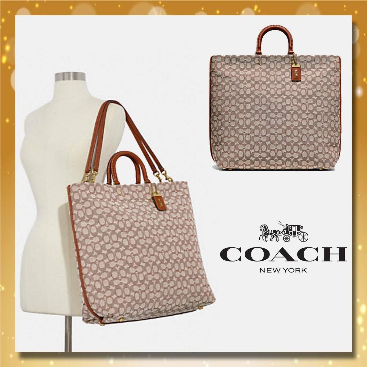 คอลเลคชั่นนี้ เด็ดมากๆ🌺😎//>>COACH ROGUE TOTE IN SIGNATURE TEXTILE JACQUARD(COACH C6161)🍁กระเป๋าทรงTOTE ใบใหญ่ จุของได้สะใจสุดๆ จะถือ หรือสะพายได้ตามดีไซน์การใช้งาน มีสายสะพายยาวให้ 2 เส้น แบบสะพายคู่//วัสดุ JACQUARD ตัดขอบหน้