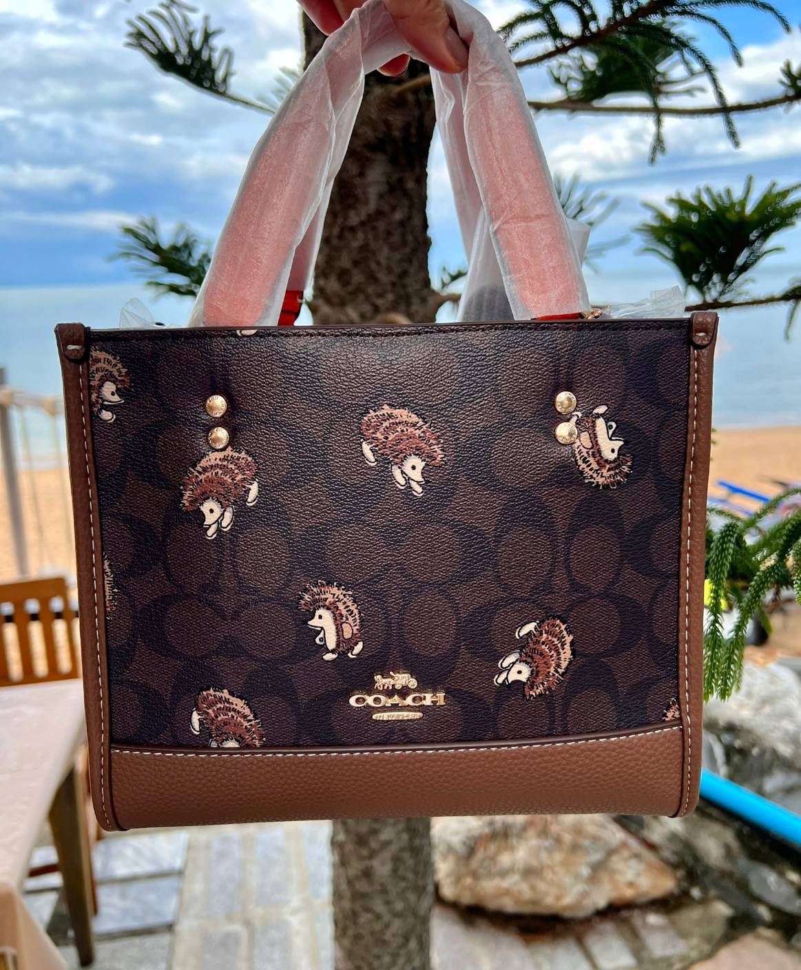 COACH DEMPSEY TOTE IN SIGNATURE CANVAS WITH HEDGEHOG PRINT 🦔 ((CC769)) เม่นเต้นรำ สวย น่ารัก มากๆค่ะ ใหม่กันต่อ ไปสวยกันให้สุดค่ะ! กับกระเป๋าทรงTOTE รุ่นใหม่ล่าสุด 🌟จุดเด่นของรุ่นนี้คือปริ้นท์ลายเม่นเต้นรำทั้งใบ น่ารักน่าเอ็นดูมากๆค่ะ เปิด