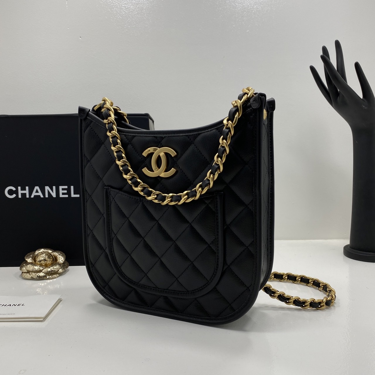 Chanel 24s hobo bag / CHANEL Casual Style Leather Party Style กระเป๋าสะพายทรงสวยมากค่ะ รุ่นตามหา เป็น every look ได้หลายโอกาส อะไหล่ทองหรูหรา เกรดออริ 1:1