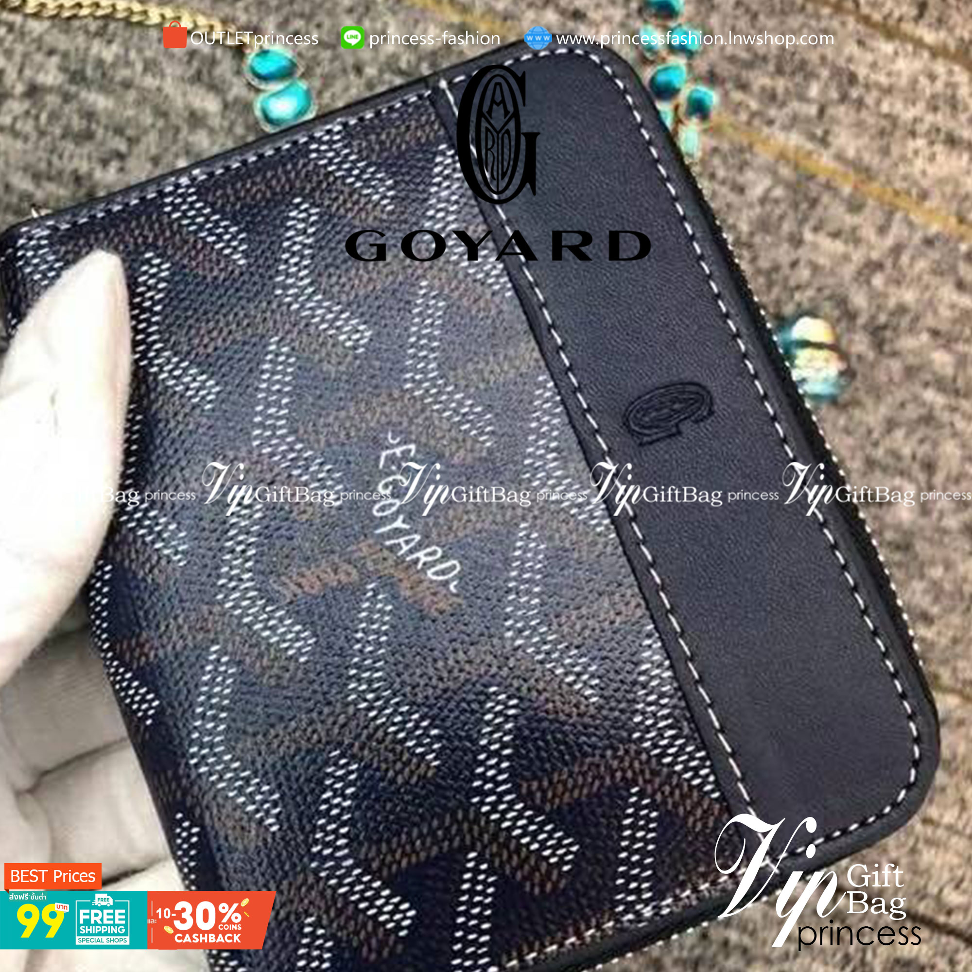 ORI หนังแท้ | GOYARD Compact Zip Matignon Pm Wallet