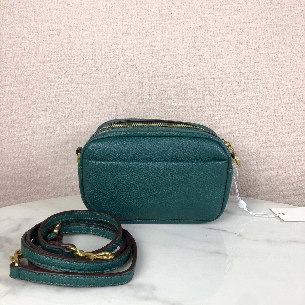 ของแท้ 💯% Tory Burch Perry Bombe Mini Leather Crossbody กระเป๋าสะพาย 2 ช่องซิป