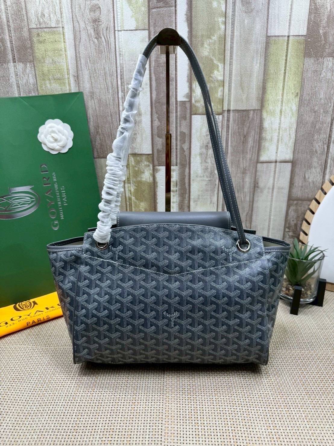 ORI หนังแท้ | GOYARD Rouette Souple Bag 30cm กระเป๋าสะพายแบรนด์หรูสัญชาติฝรั่งเศส สะท้อนถึงความเบา ความยืดหยุ่น คือการแสดงออกถึงแก่นแท้ของโมดูลาร์ของ Maison