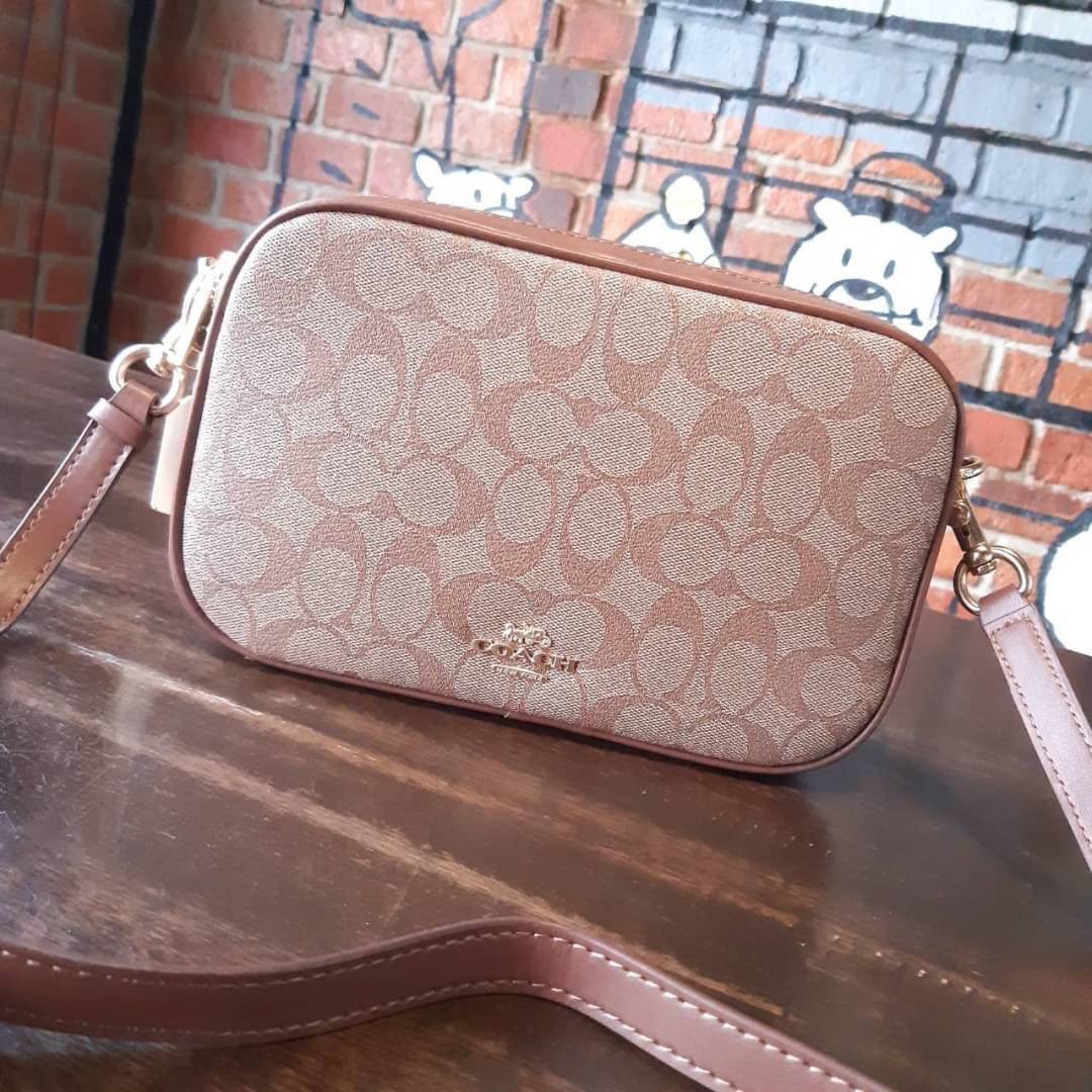 COACH F68168 JES CROSSBODY IN SIGNATURE CANVAS รุ่นยอดฮิต!! กระเป๋าสะพายข้าง รุ่น 2 ซิป ใบใหญ่จุใจ สีคลาสสิคขายดี!!