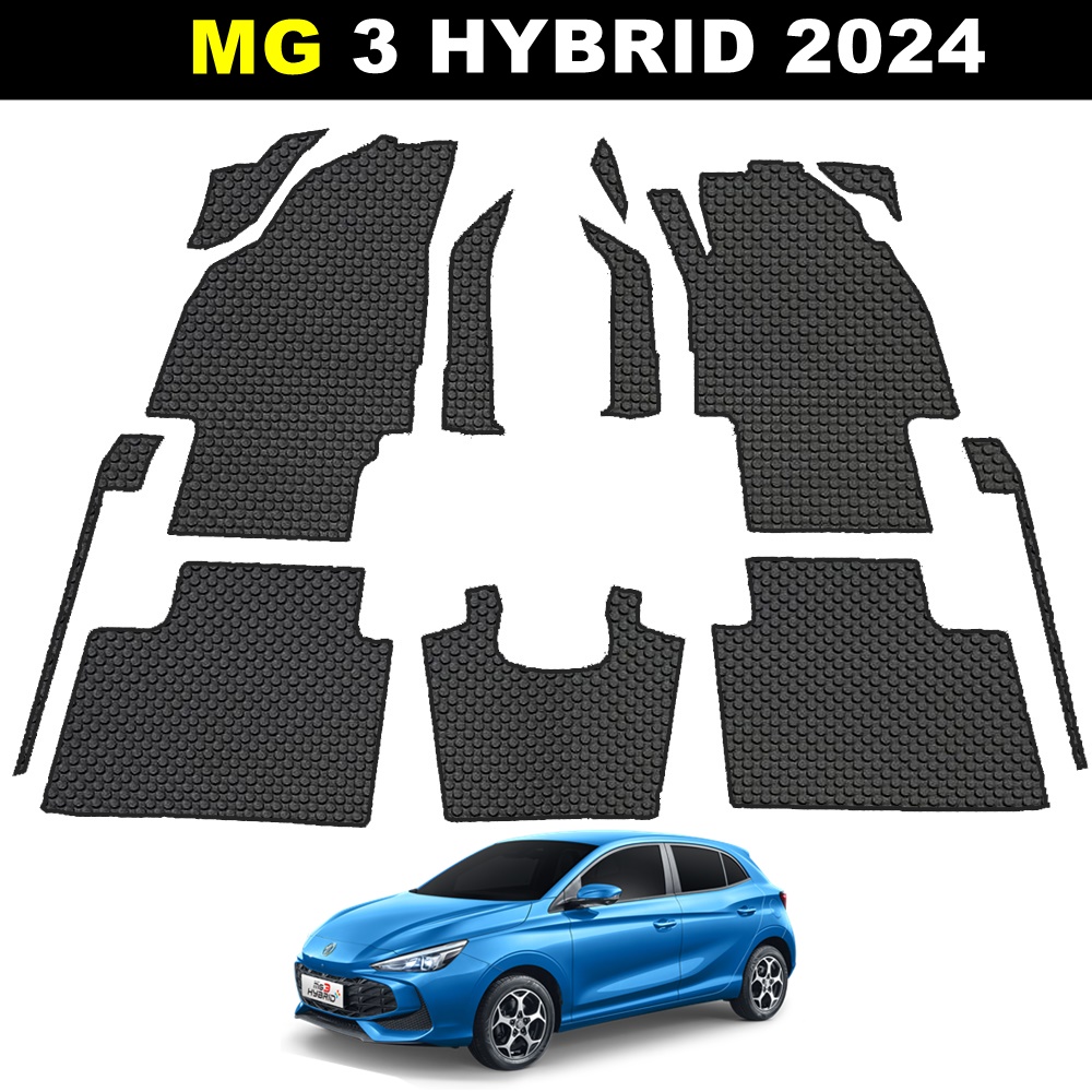 พรมปูพื้นรถยนต์ MG3 HYBRID 2024 พรมกระดุม เอ็มจี3 สีดำ เข้ารูป ในรถ เต็มคัน