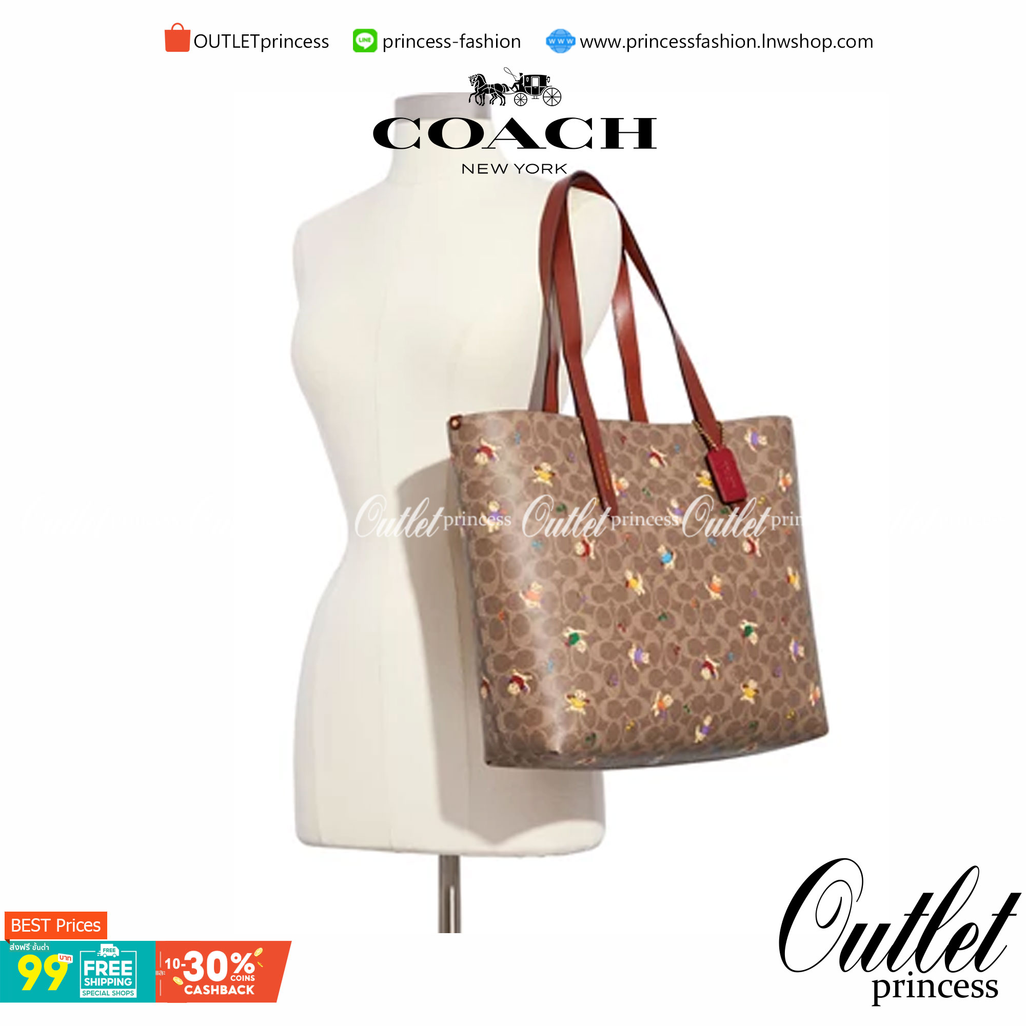 COACH HIGHLINE TOTE IN SIGNATURE CANVAS WITH KITTENS PRINT (C6591)💥กระเป๋าทรง TOTE ที่สมบูรณ์แบบที่สุดอีกรุ่น สวยและเรียบง่าย แต่ไม่ทิ้งความหรูหรา คลาสสิค// กระเป๋าถือ กระเป๋าสะพาย ที่มีความจุเข้าขั้นอลังการ วันไหนๆ ก็เอาอยู่สบายมาก// วัสดุหนังแคน