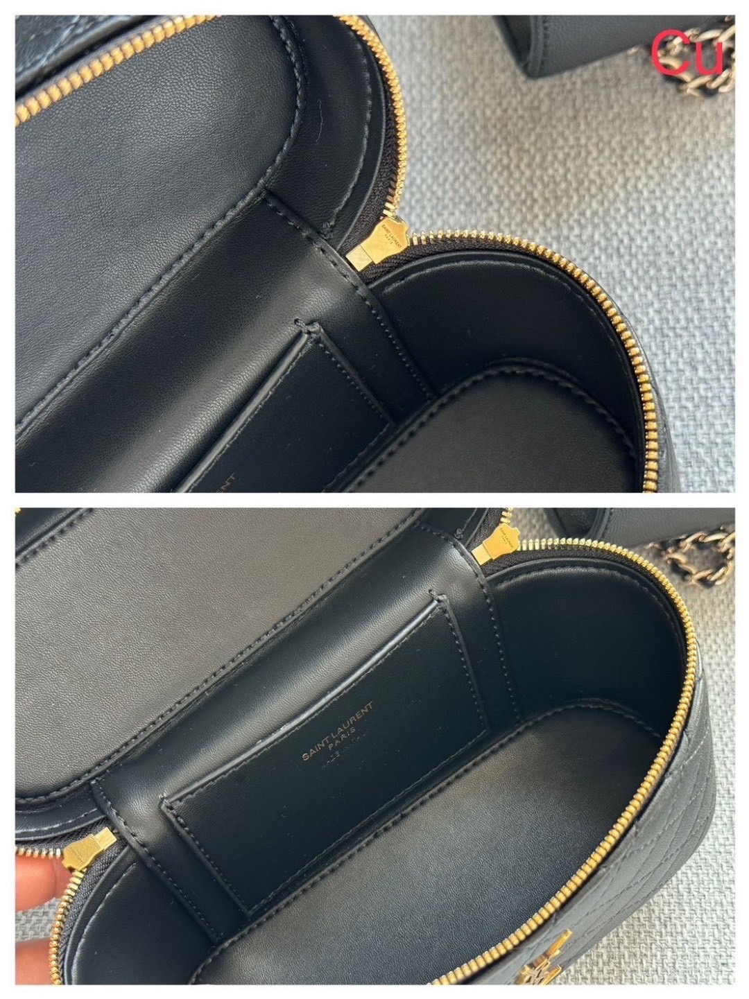 YSL GABY VANITY BAG กระเป๋าใส่เครื่องสำอางซิปรอบ งานหนังสวยเต็มใบ สีดำอะไหล่ทองสวยคลาสสิก 🧡เกรดวีไอพี ไฮเอน