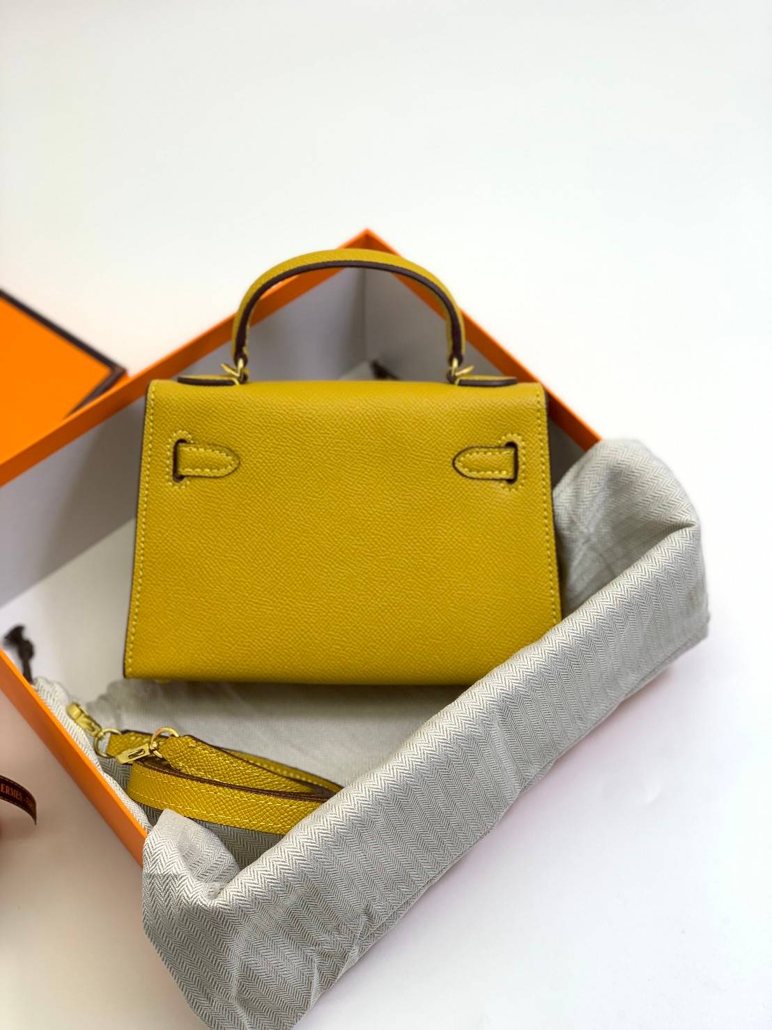 VIP หนังแท้ 】HERMES KELLY 20 MINI SELLIER GOLD EPSOM GOLD HARDWARE