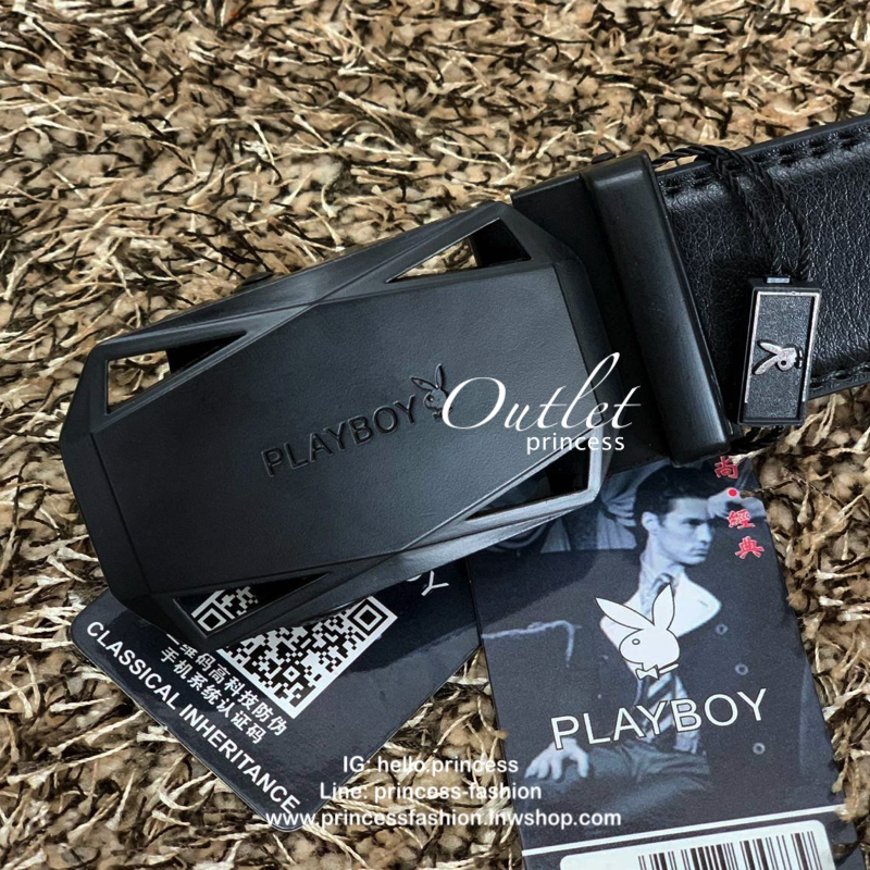 PLAYBOY LETHER BELT เข็มขัดผู้ชาย ห้วเข็มขัดมีโลโก้แบรนด์ หัวเข็มขัดสามารถถอดออกได้ค่ะ เลื่อนปรัความยาวสาย Freesize ค่ะ พร้อมส่งในราคาน่ารักทีเดียวเลยจร้าา