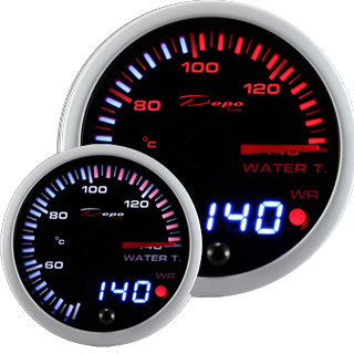 เกจวัดความร้อนหม้อน้ำ เข็ม + ดิจิตอล 60 mm [SLD]