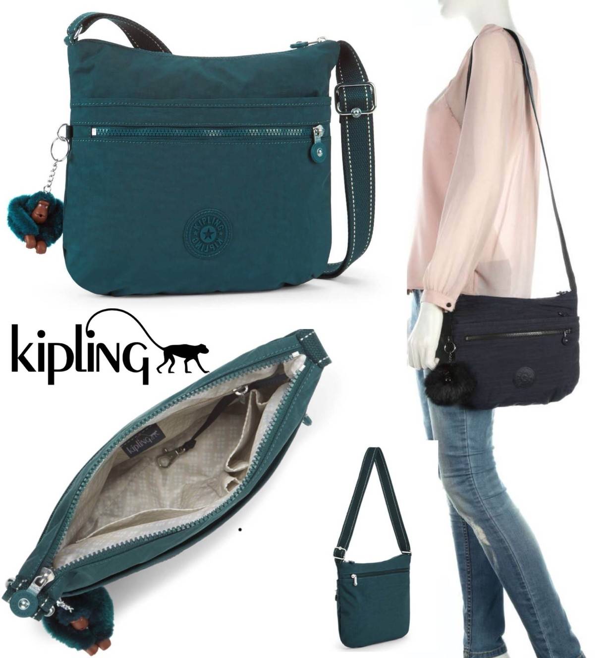 KIPLING ART O SHOULDER BAG กระเป๋าสะพายรุ่นใหม่ล่าสุดวัสดุ Nylon+Polyester 100% เปิดปิดด้วยซิปสะดวกใช้ หัวซิปเเบรนด์ ภายในมีช่องซิป ช่องใส่มือถือและสายคล้องพวงกุญแจ ด้านหน้ามี2ช่องซิป ด้านหลังมี1ช่องซิป พร้อมสายสะพายยาวเลื่อนปรับได้จะสะพายข้างหรือ Crossbo
