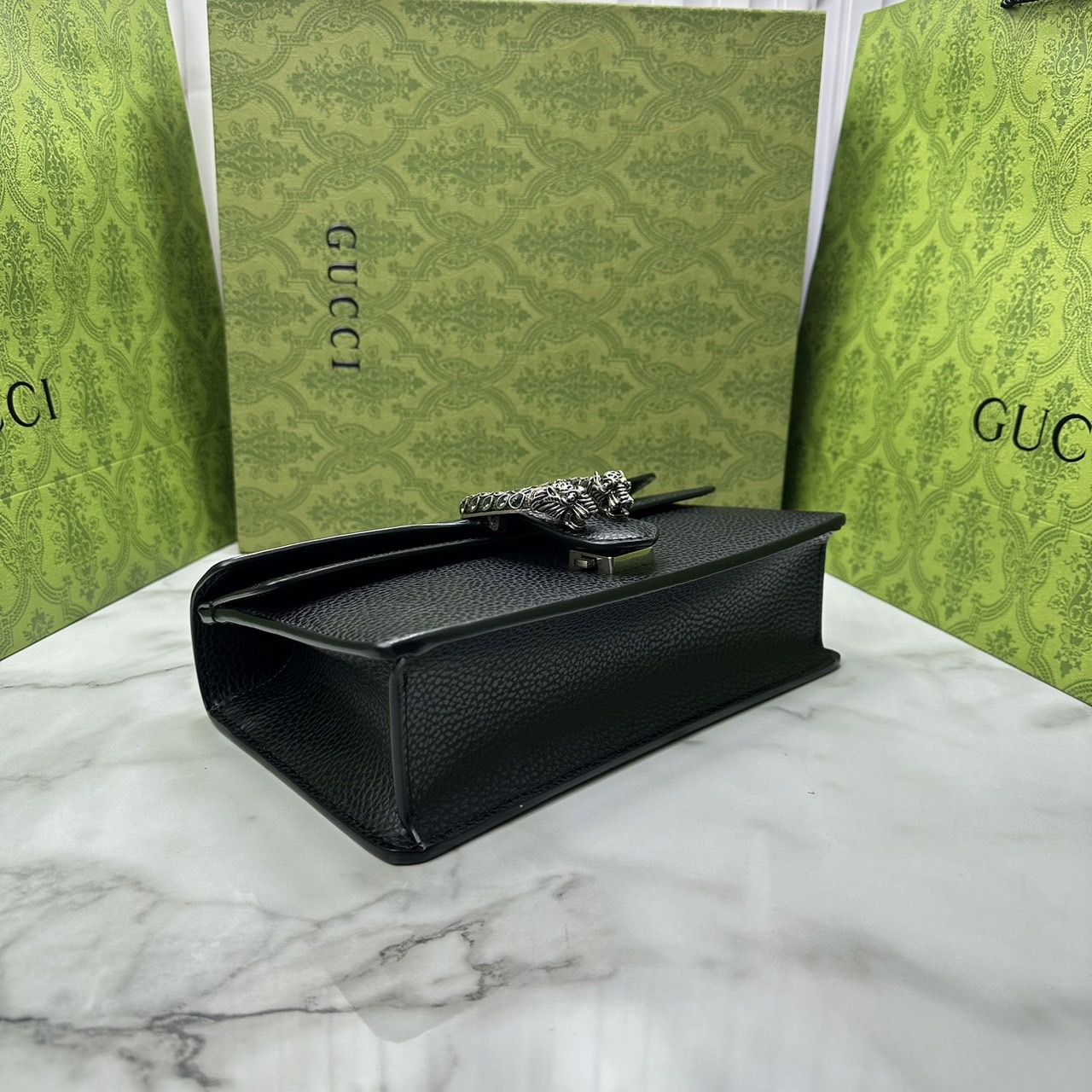 GUCCI DIONYSUS LEATHER SUPER MINI BAG กระเป๋าสะพายไดโอนิซูสหรูหราเป็นเอกลักษณ์ เกรดออริ สลับแท้ 1:1 ใช้งานต่างประเทศได้