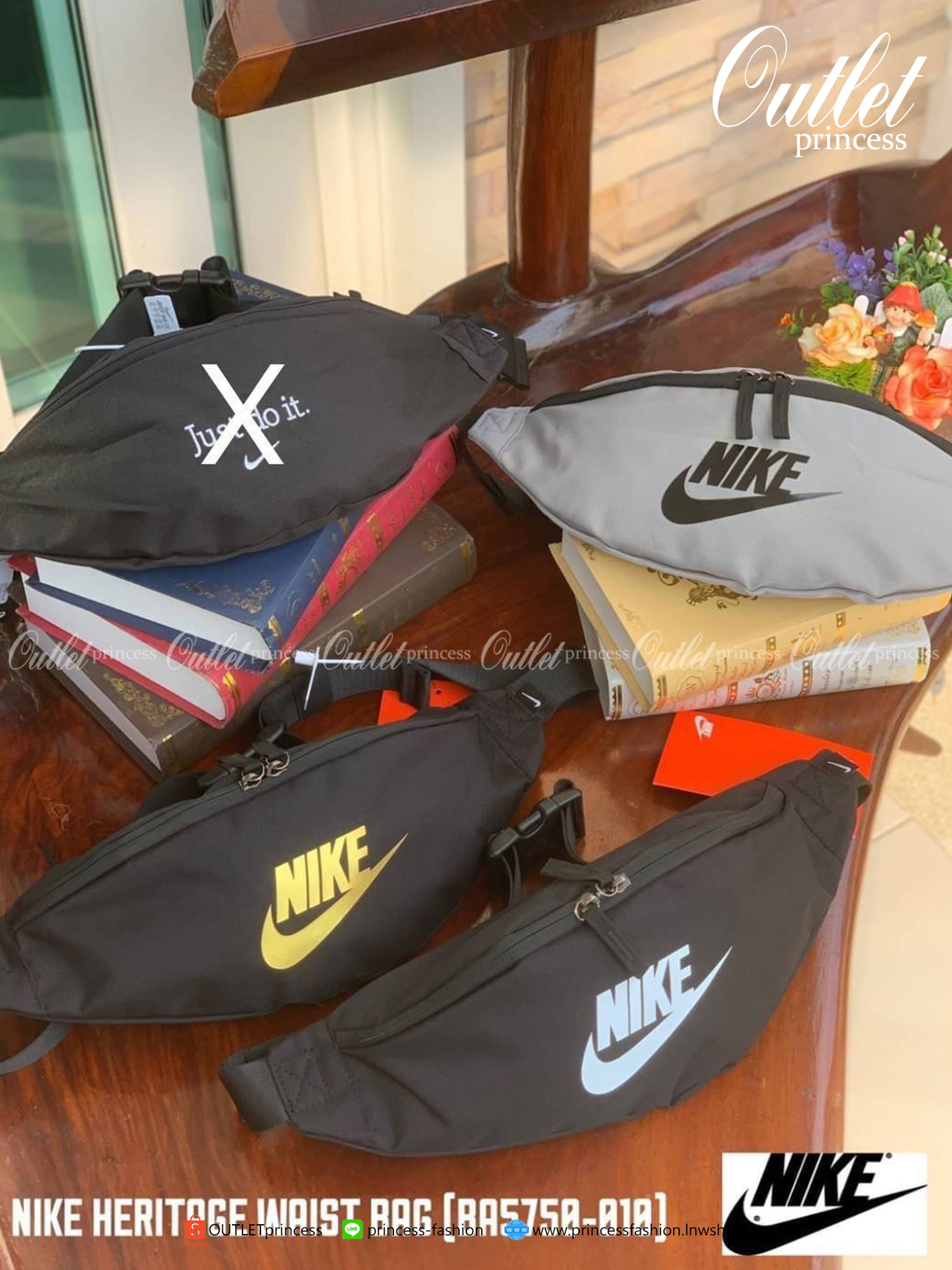 NIKE HERITAGE WAIST BAG (BA5750-010) กระเป๋าทรงคาดเอวและคาดหน้าอกสไตล์สปอร์ต