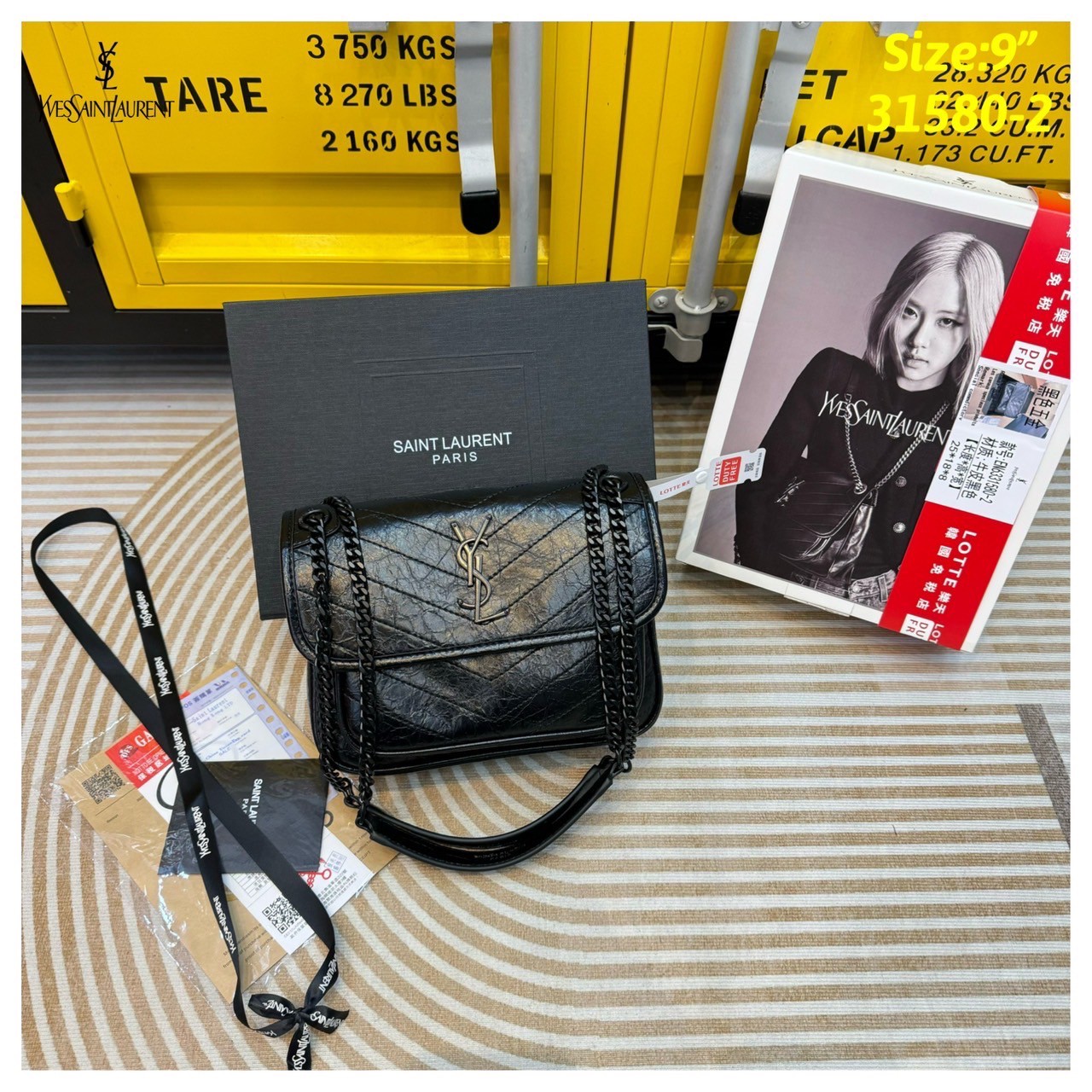 YSL NIKI IN VINTAGE LEATHER BAG กระเป๋าสะพายทรงคลาสสิคสุดฮอต (อะไหล่เงิน/ดำ) ที่ใครๆก็ต้องมีใช้ ดีไซน์เรียบหรู วัสดุหนังลายวินเทจสัมผัสดี