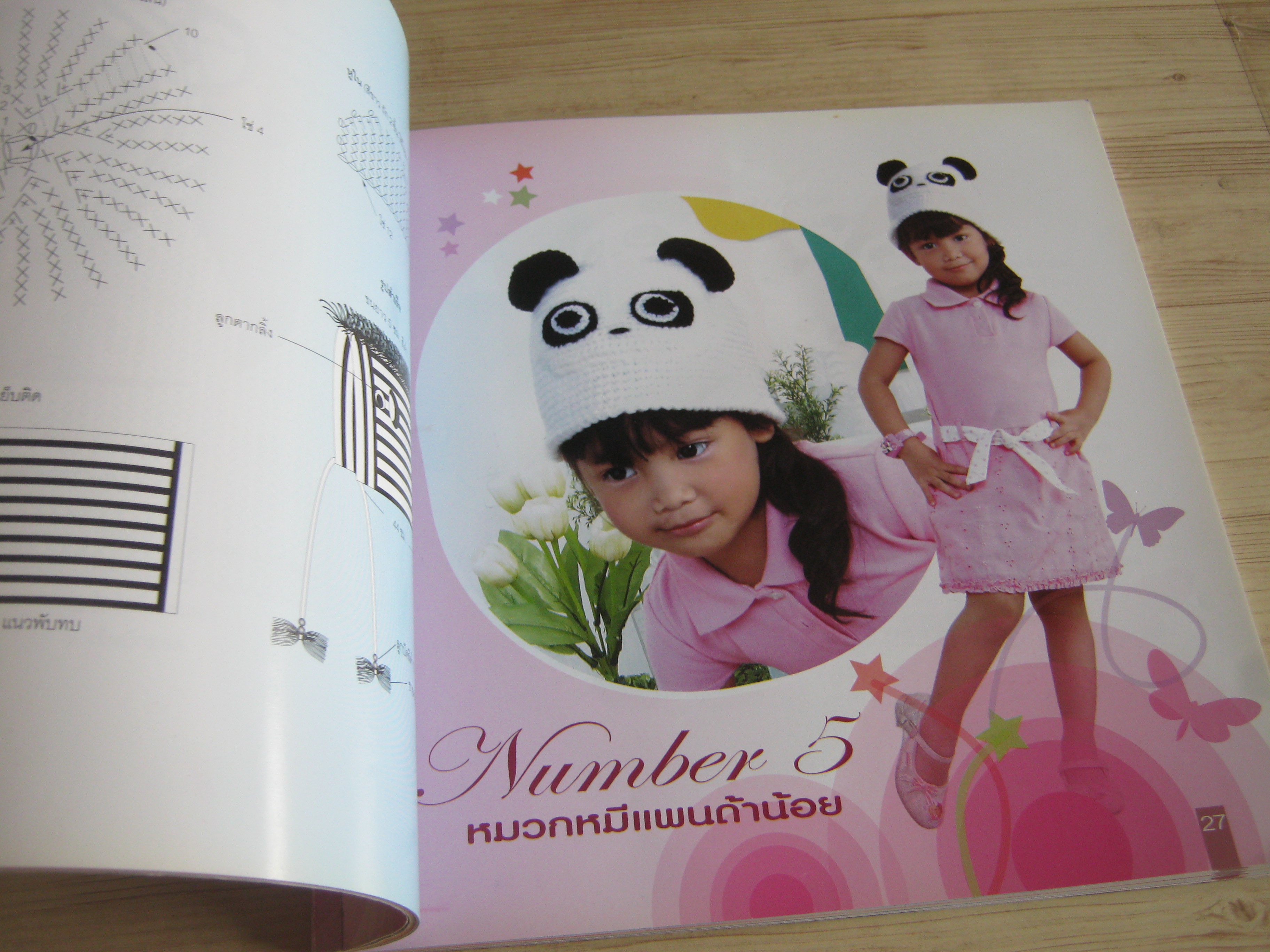 หมวกถักคุณหนูวัยซน โดย รุ่งนภา สุดถนอมและจุฑามาศ วิชัยดิษฐ