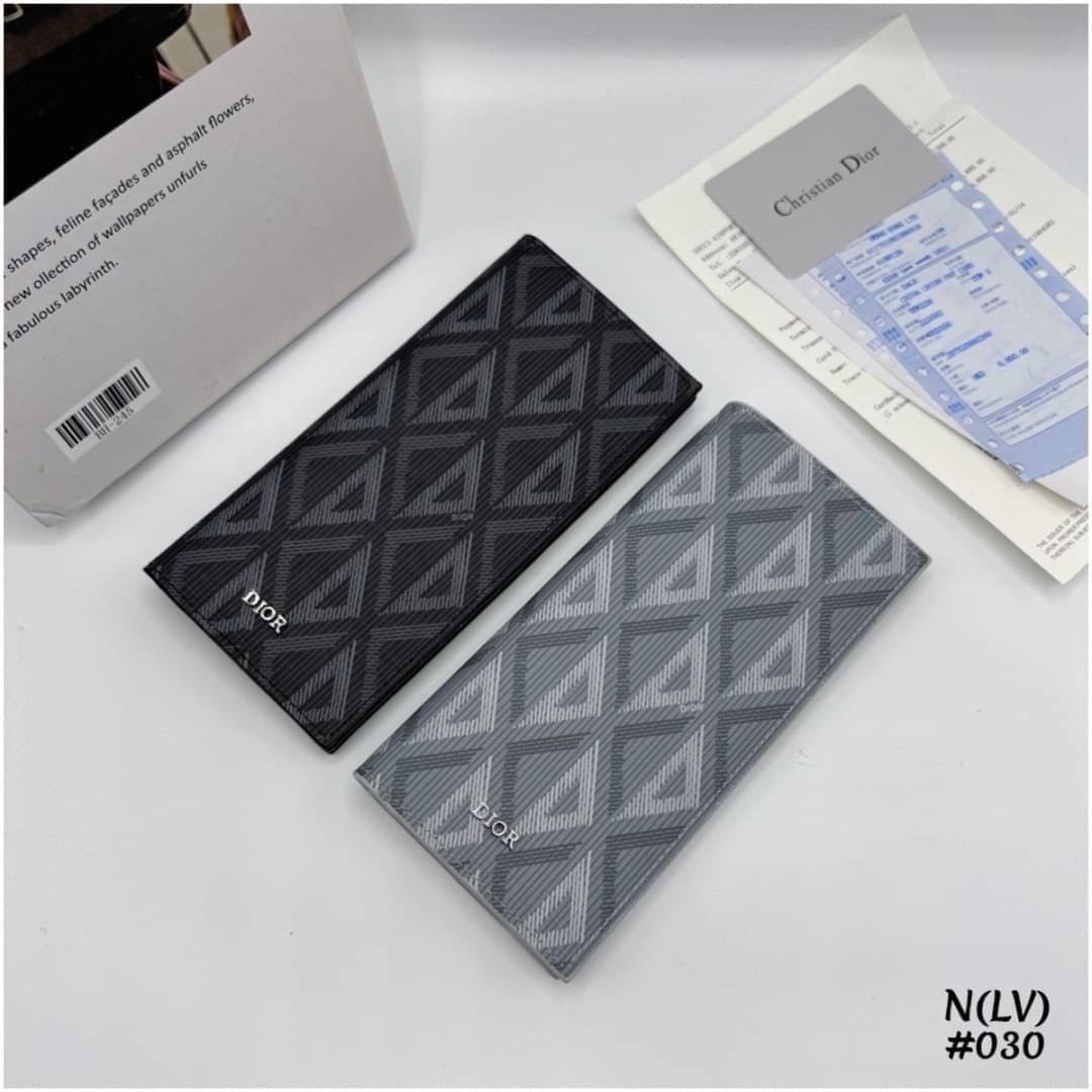 DIOR Vertical Long Wallet / CD Diamond Wallet Canvas กระเป๋าสตางค์ผู้ชาย พร้อมส่งที่ไทย ภาพสินค้าถ่ายจากงานขายจริง ใช้งานต่างประเทศได้