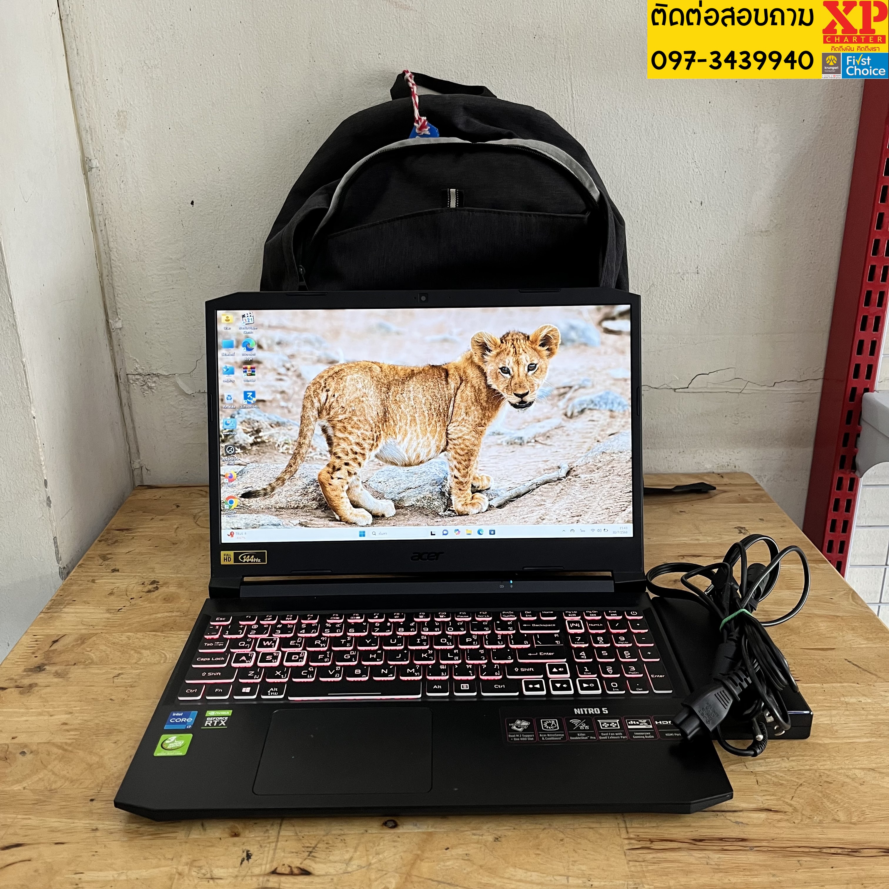 (รหัสสินค้า ร16573 ) โน๊ตบุ๊ค Acer I7-11800H RTX3050TI 15"นิ้ว ** มีประกันร้าน3เดือน **