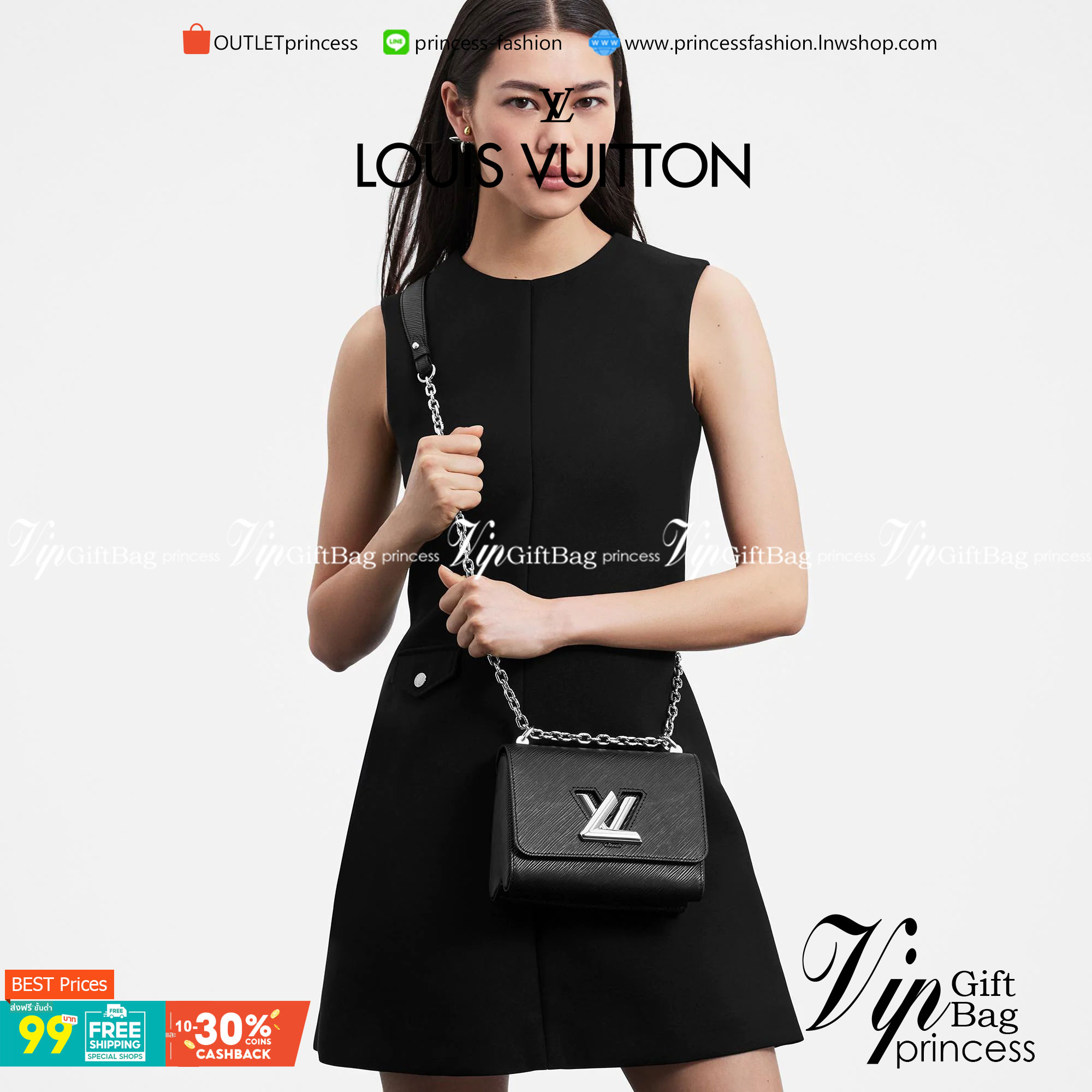 VIP 】หนังแท้ LOUIS VUITTON Epi Twist Shoulder Bag MM 4 สี พร้อมส่งที่ไทย