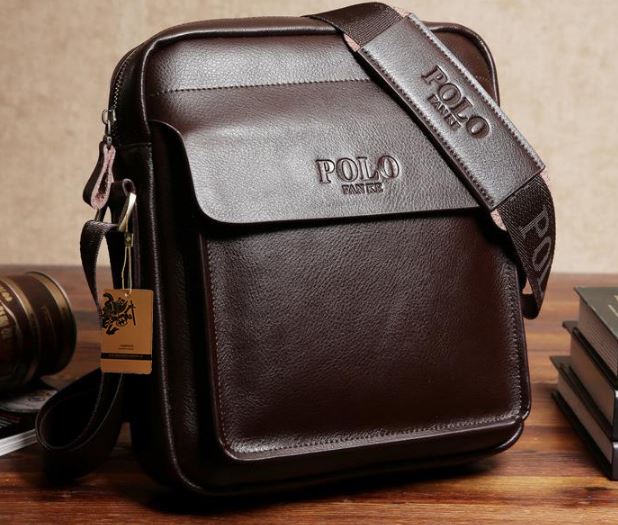 กระเป๋าสะพายข้าง ผู้ชาย กระเป๋าหนังแท้ polo แบบมีที่ปิดด้านหน้า กระเป๋าสะพาย polo รุ่นใหม่ แบบ สวยเท่ 945173