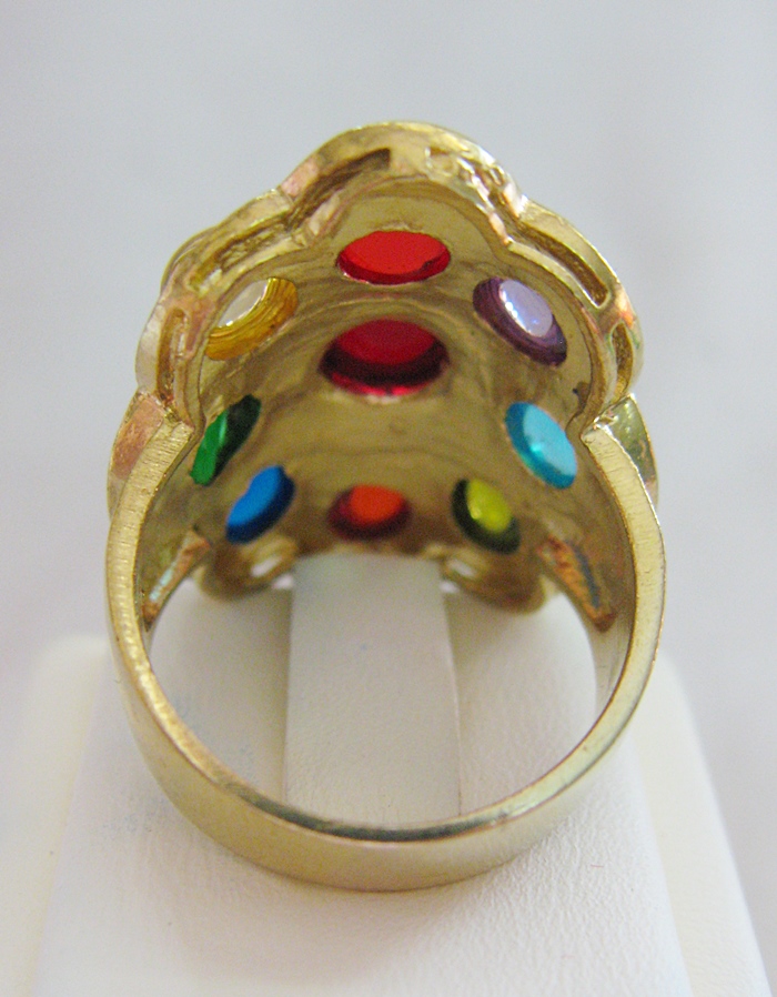 สินค้าหมดค่ะ แหวนพลอยมณีใต้น้ำ(เพชรพญานาค)นพเก้าเนื้อทองเหลือง(ทุกราศี)เบอร์7ค่ะ